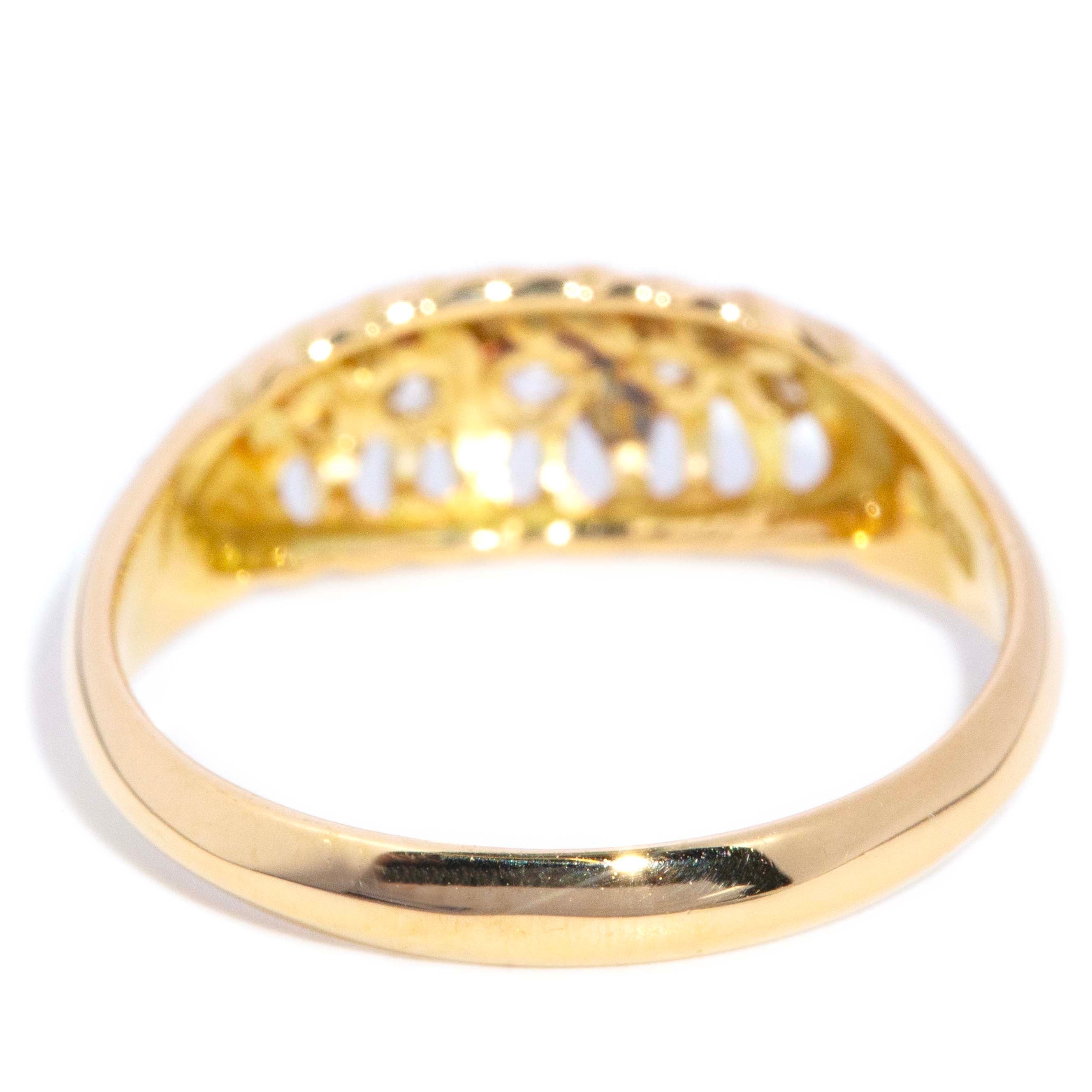 Flores Antique Old Cut Diamond Gypsy Ring 18K Yellow Gold Rings Anthology Jewellers 