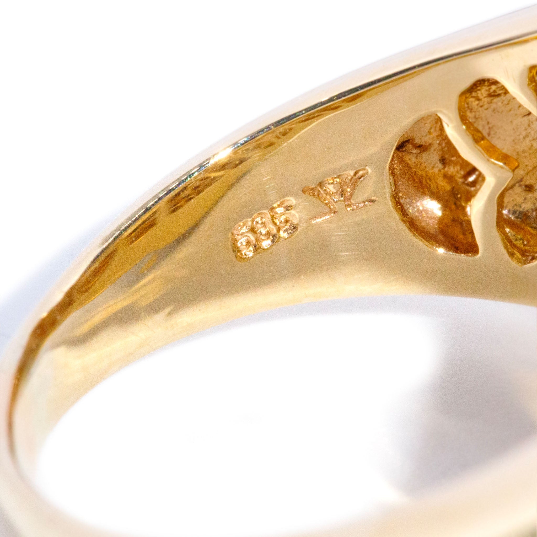 Frankie Citrine & Diamond Bombe Ring 14K Two Tone Gold