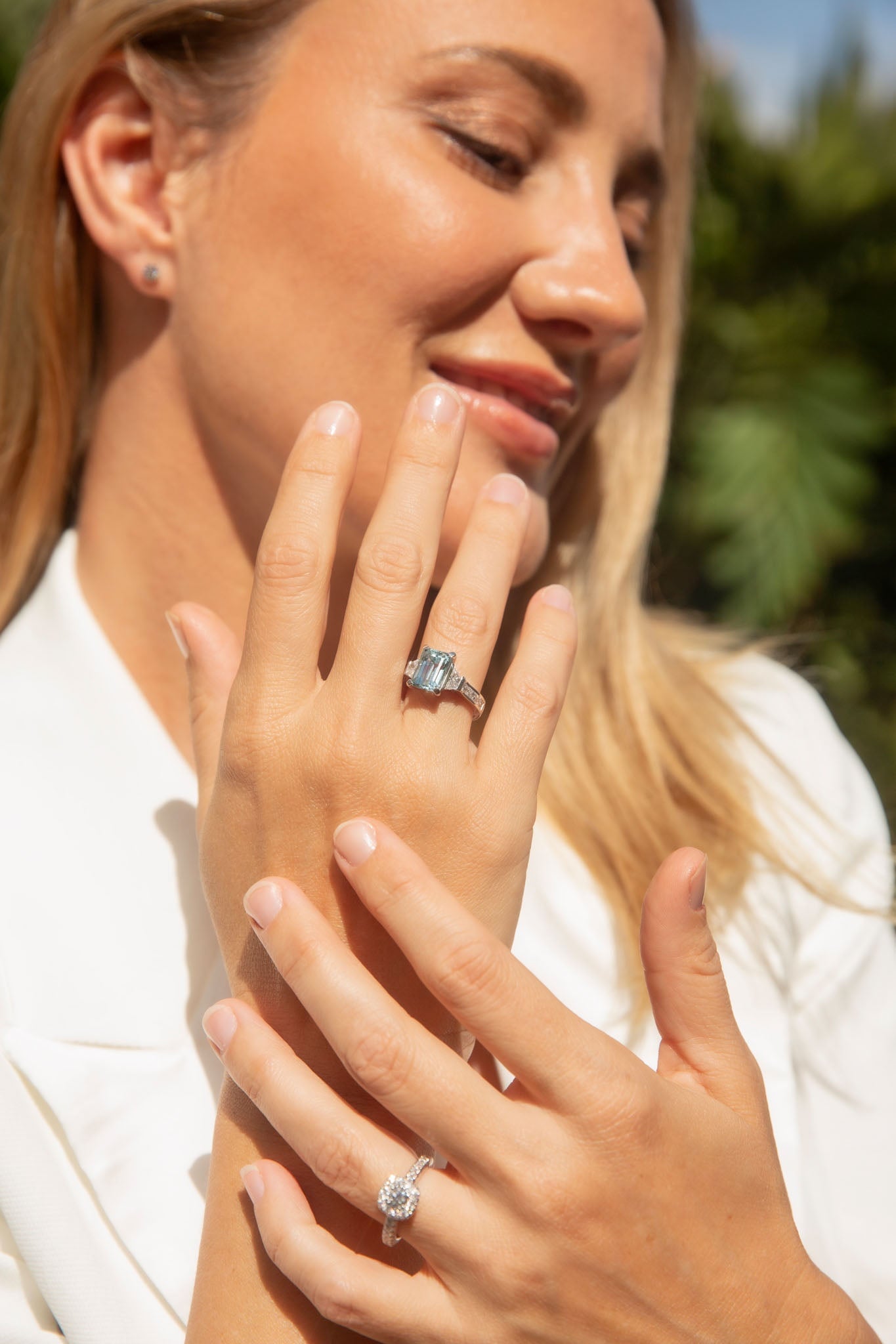 Freda Certified Cushion Cut Diamond Halo Ring 18K White Gold Rings Anthology Jewellers 