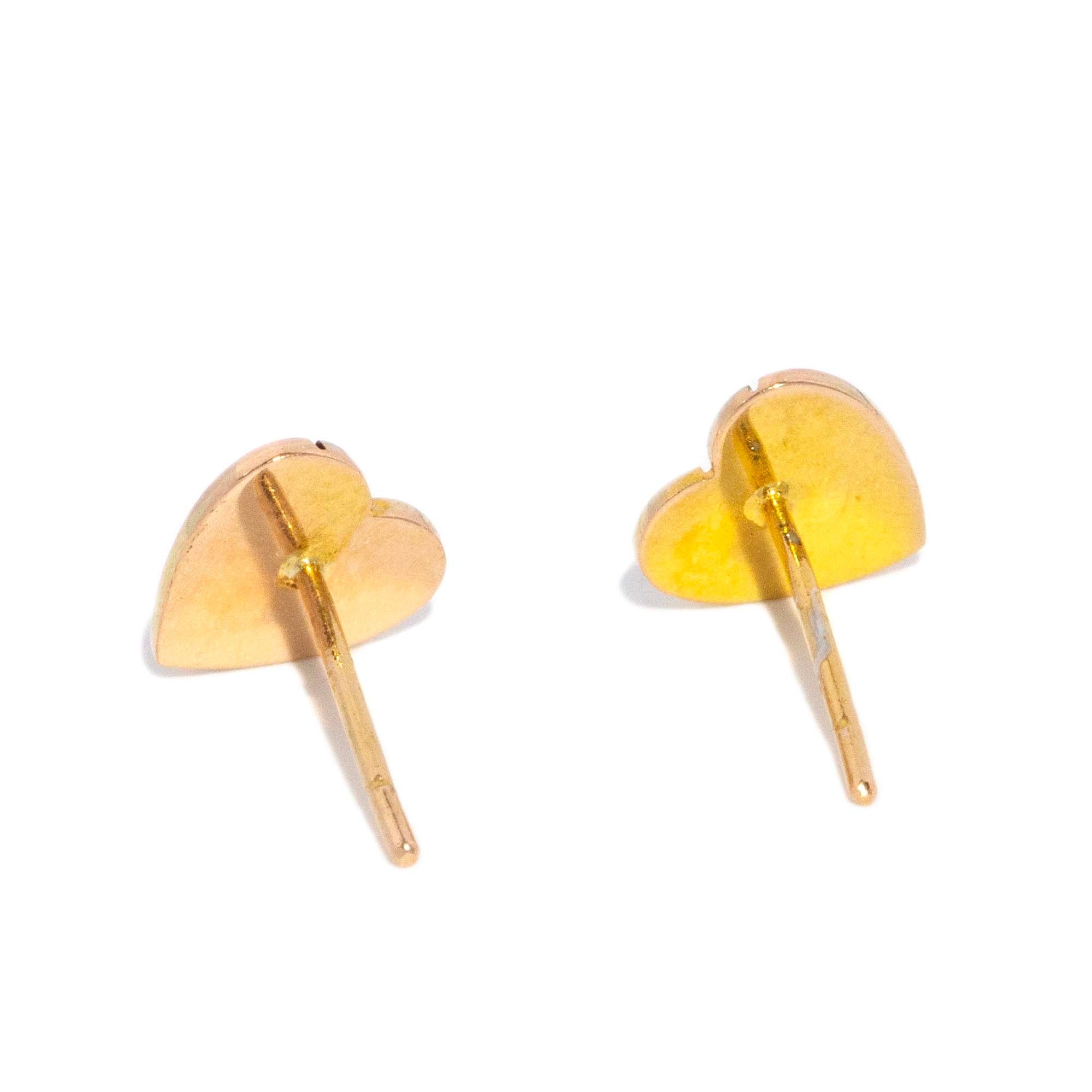 Harper Contemporary Diagonal Heart Shaped Stud Earrings 9ct Three Tone Gold Earrings Imperial Jewellery 