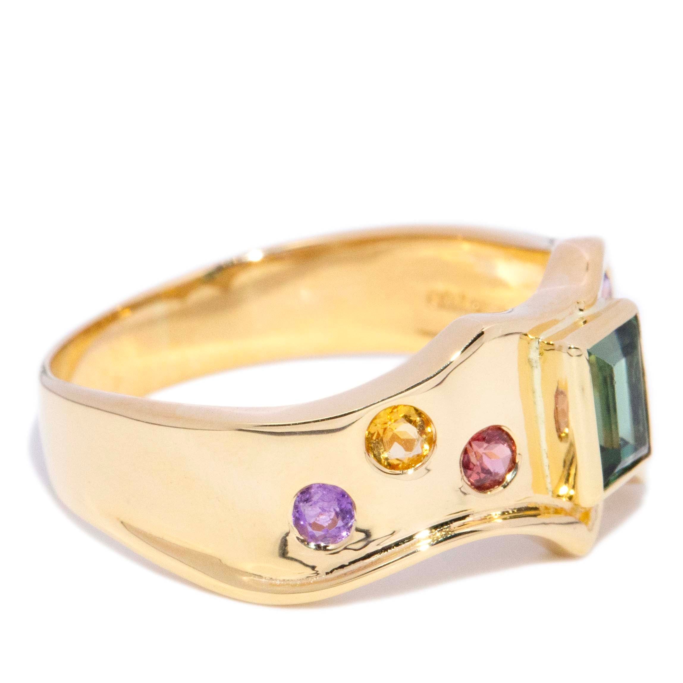 Hela Tourmaline & Candied Gemstone Band 18K Yellow Gold Rings Anthology Jewellers 