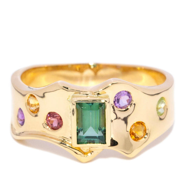 Hela Tourmaline & Candied Gemstone Band 18K Yellow Gold Rings Anthology Jewellers 
