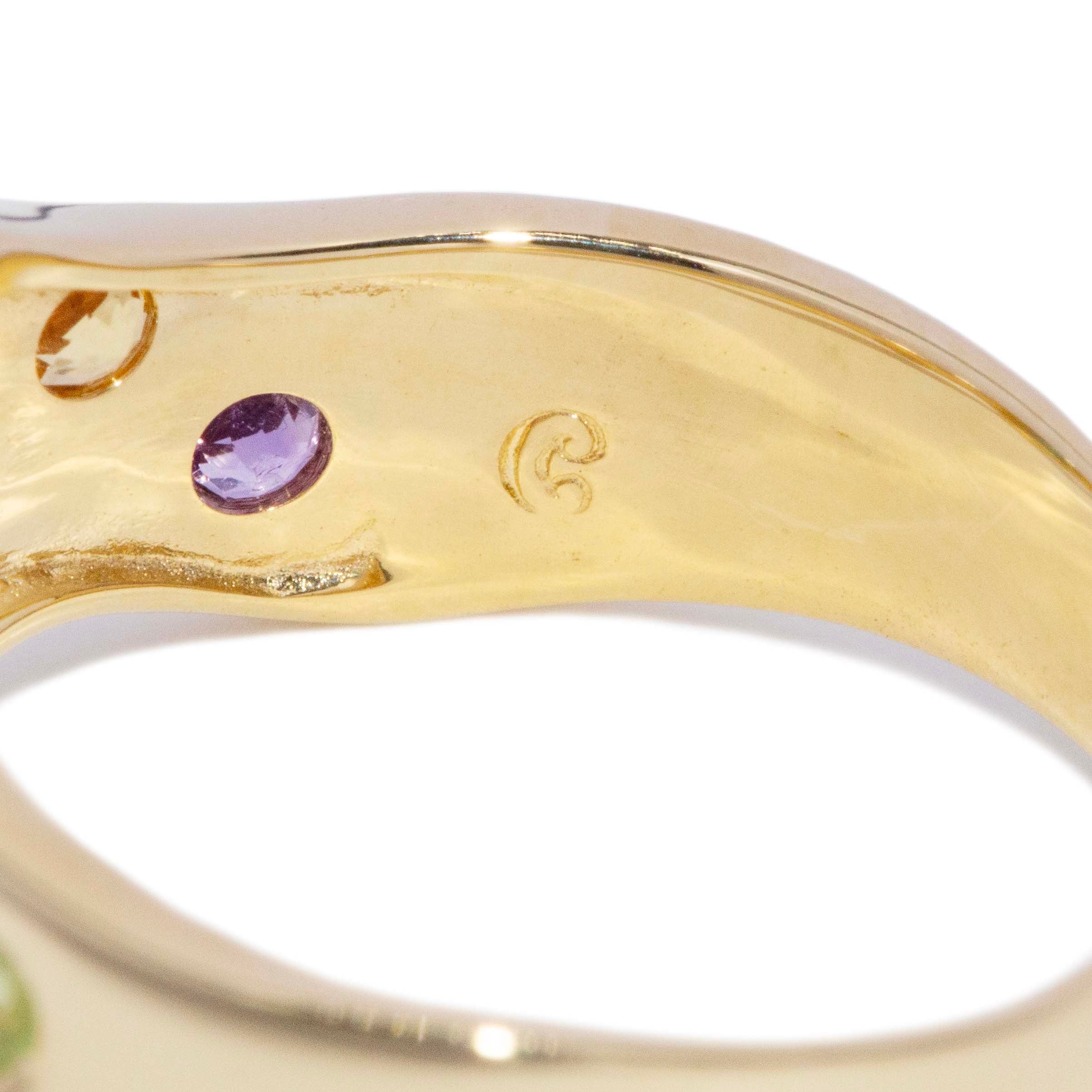Hela Tourmaline & Candied Gemstone Band 18K Yellow Gold Rings Anthology Jewellers 