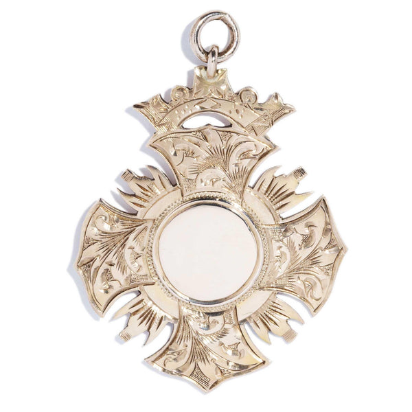Vintage Circa 1929 Cross Pendant 9 Carat Yellow Gold