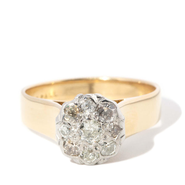 Vintage Circa 1960s Old Cut Diamond Ring 18 Carat Gold