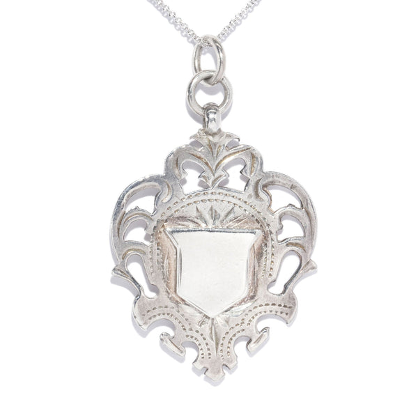 Janus Edwardian Sterling Silver Shield Medallion Pendant Charms & Pendants Anthology Jewellers 