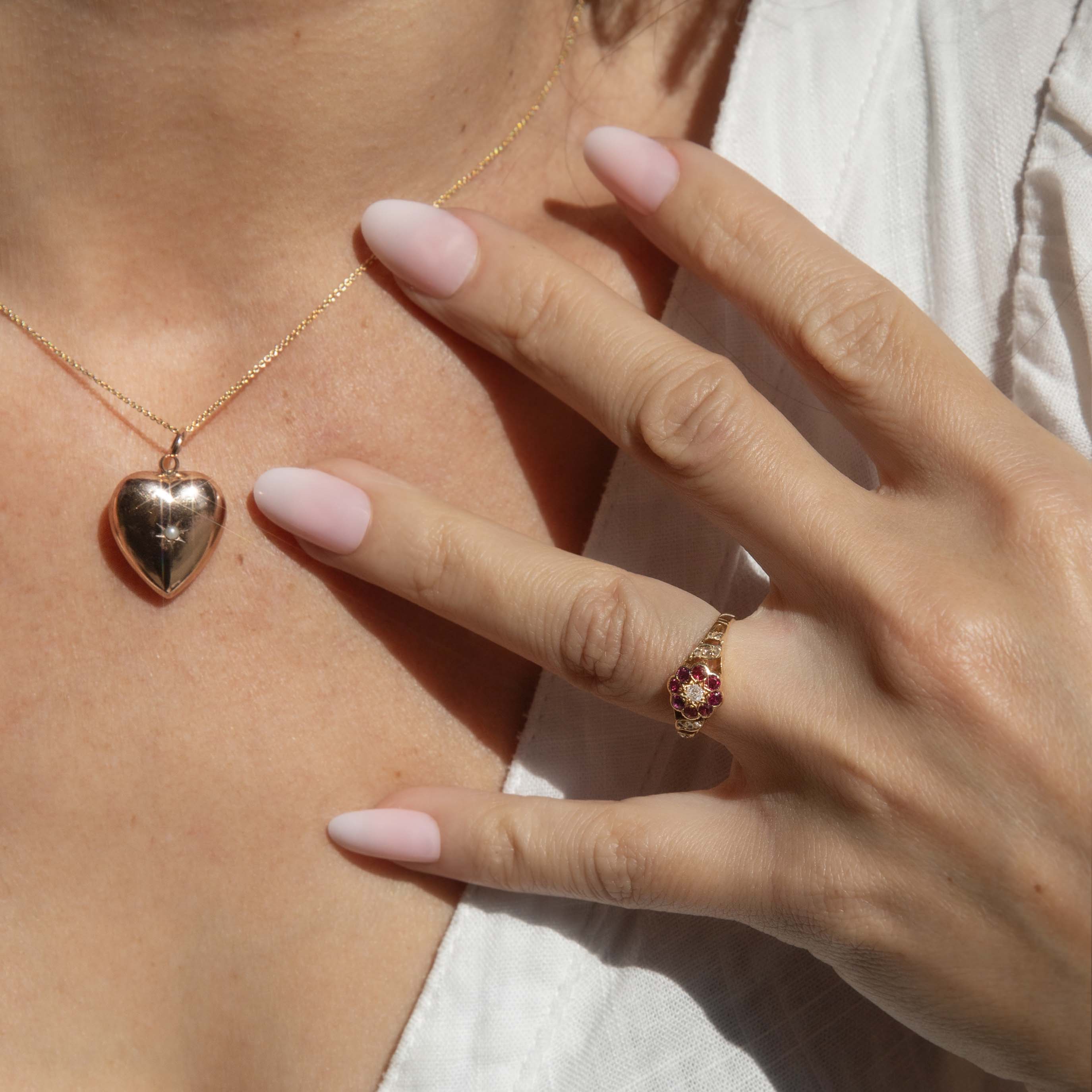 Joy Star Set Seed Pearl Bubble Heart Pendant 9K Rose Gold Charms & Pendants Imperial Jewellery 