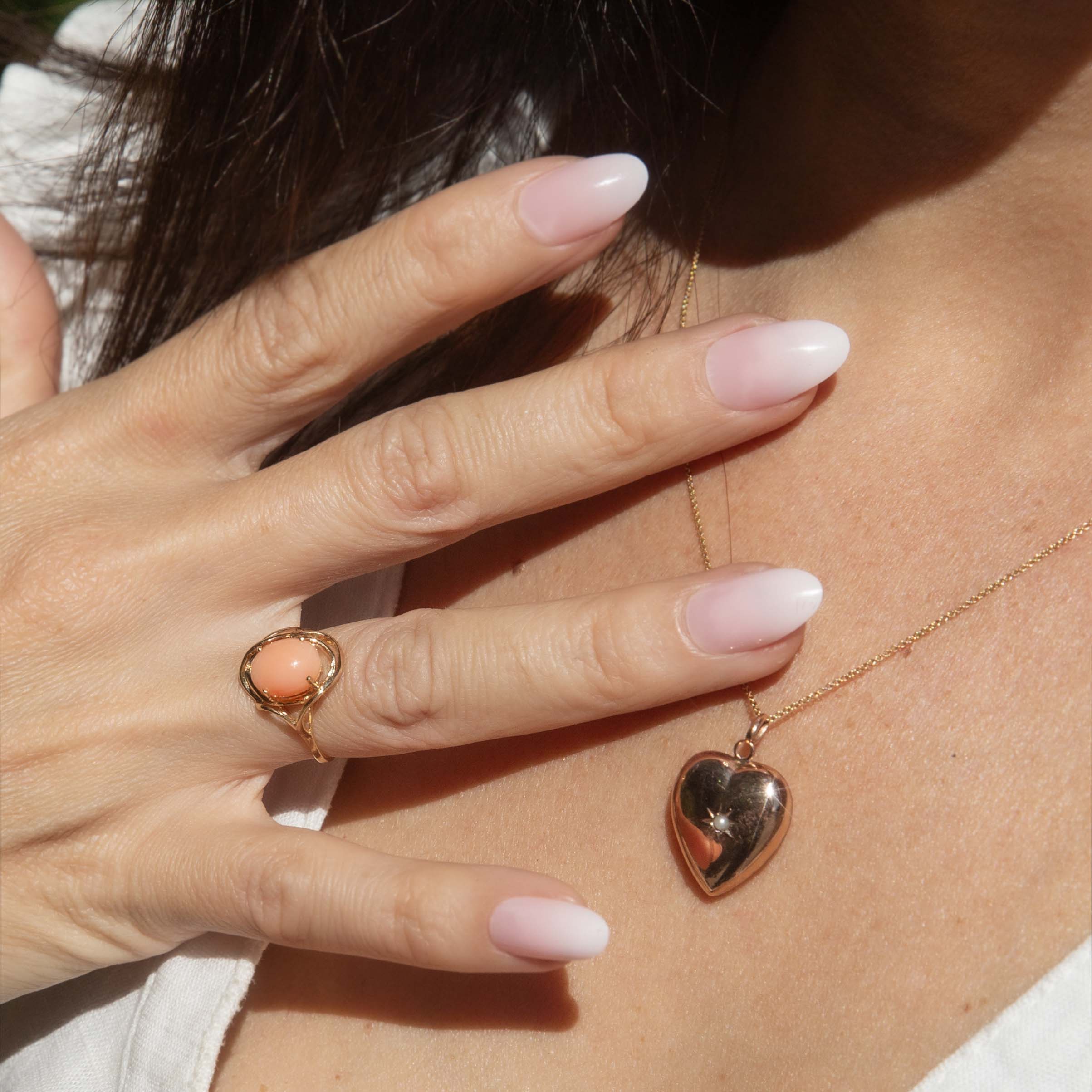 Joy Star Set Seed Pearl Bubble Heart Pendant 9K Rose Gold Charms & Pendants Imperial Jewellery 