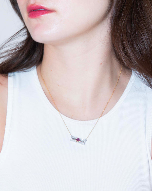 Karina Ruby & Diamond Necklet 18K Two Tone Gold Pendants/Necklaces Imperial Jewellery 