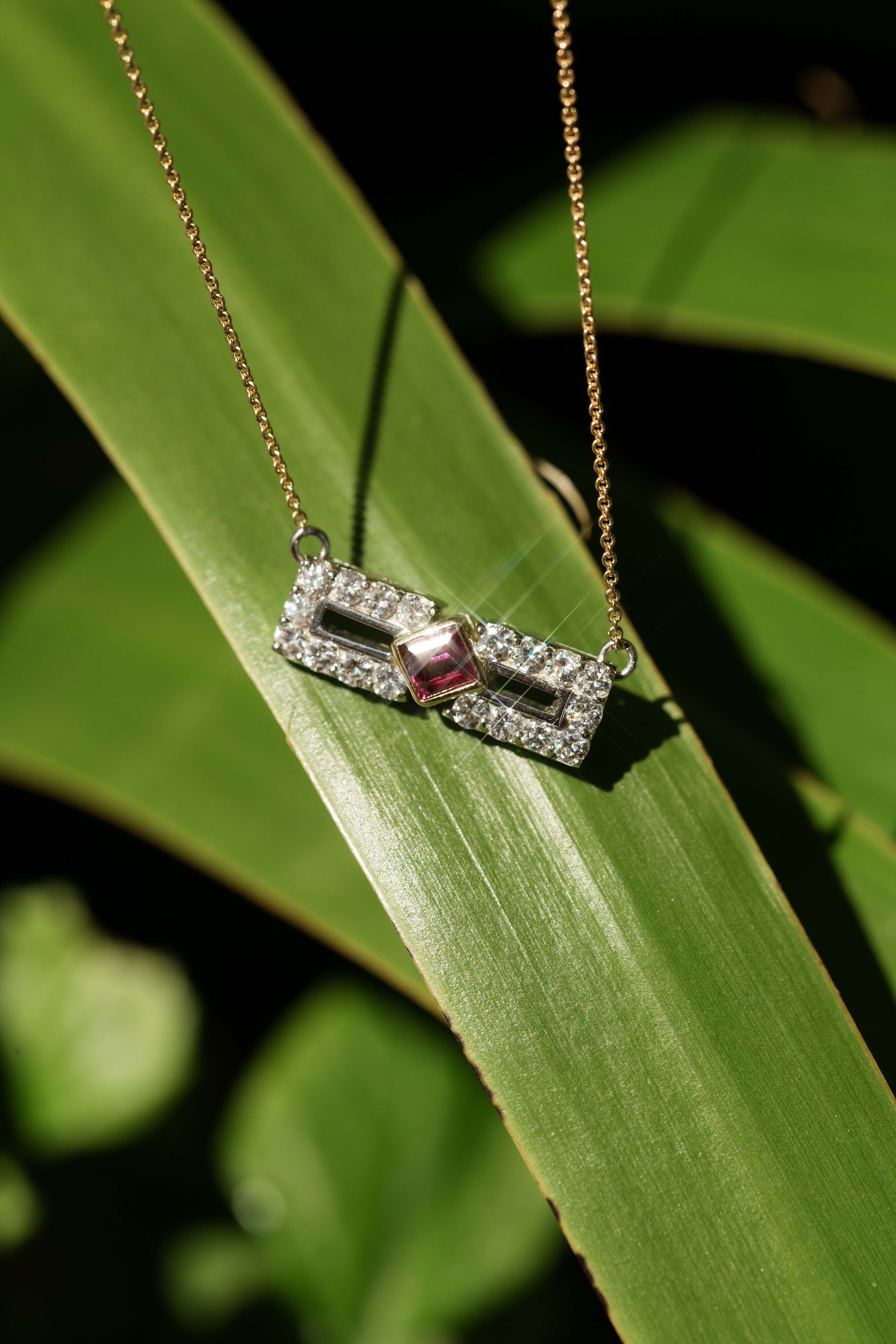 Karina Ruby & Diamond Necklet 18K Two Tone Gold Pendants/Necklaces Imperial Jewellery 