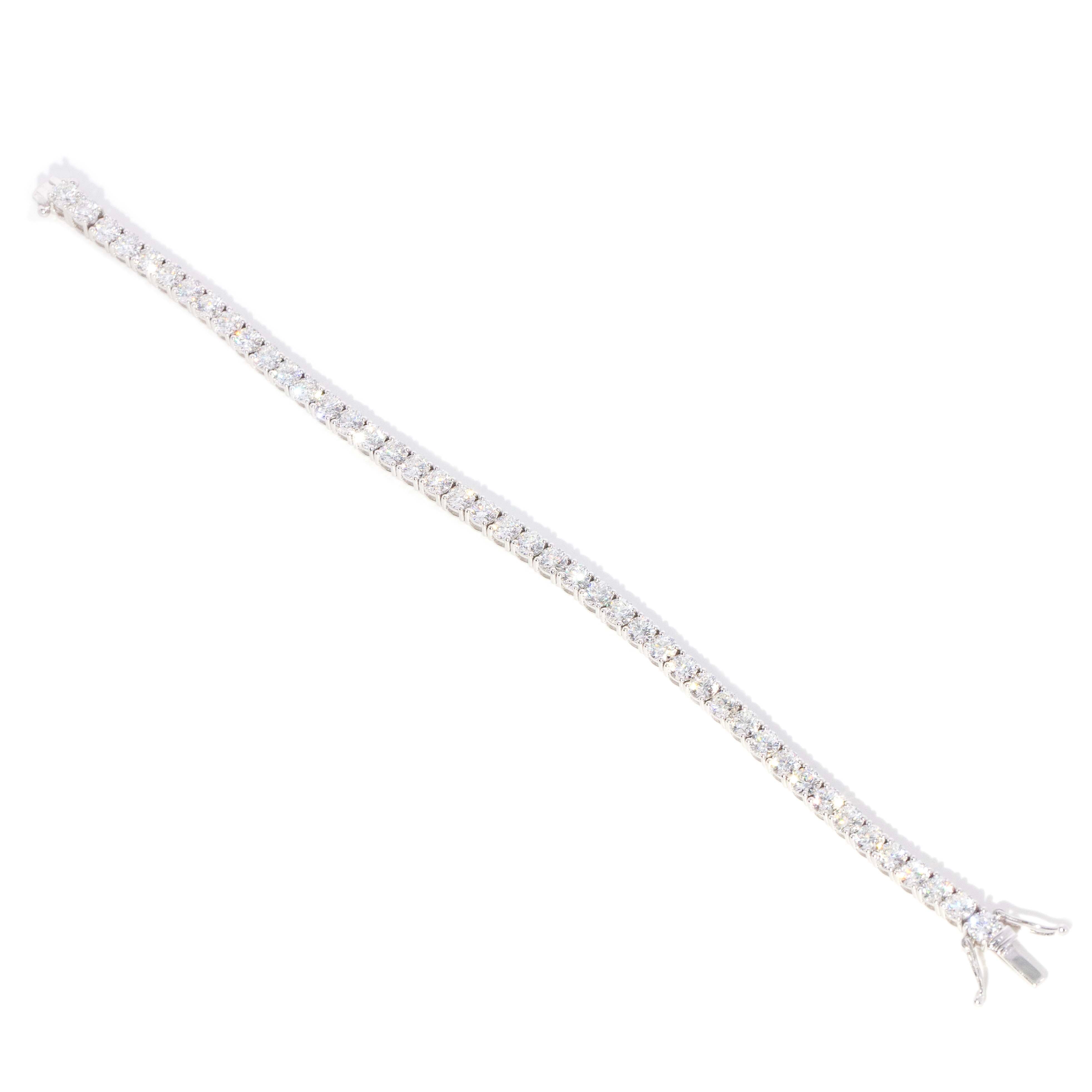 Kassia Contemporary 10.20ct Brilliant Diamond Tennis Bracelet 18ct White Gold Bracelets/Bangles Imperial Jewellery 