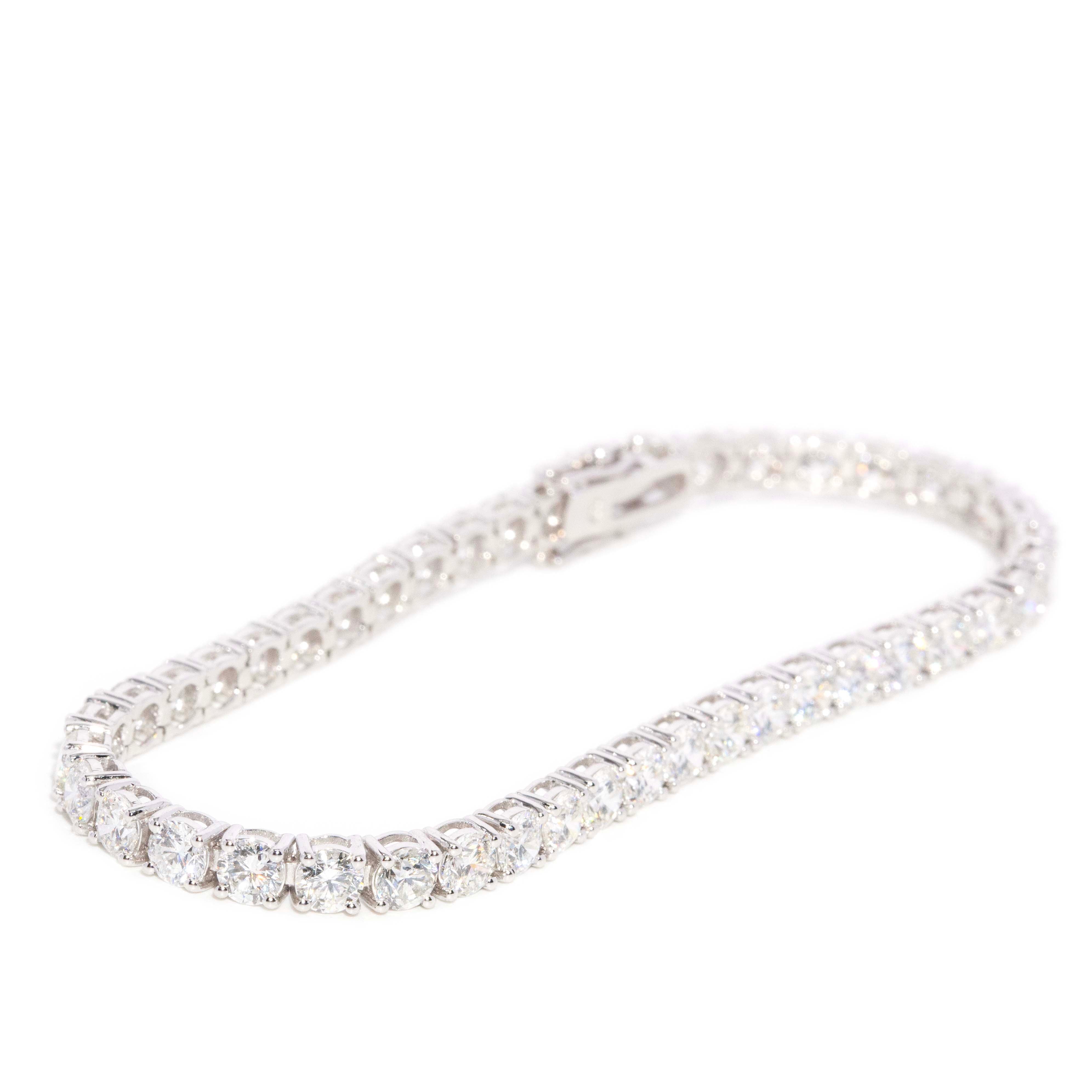 Kassia Contemporary 10.20ct Brilliant Diamond Tennis Bracelet 18ct White Gold Bracelets/Bangles Imperial Jewellery 