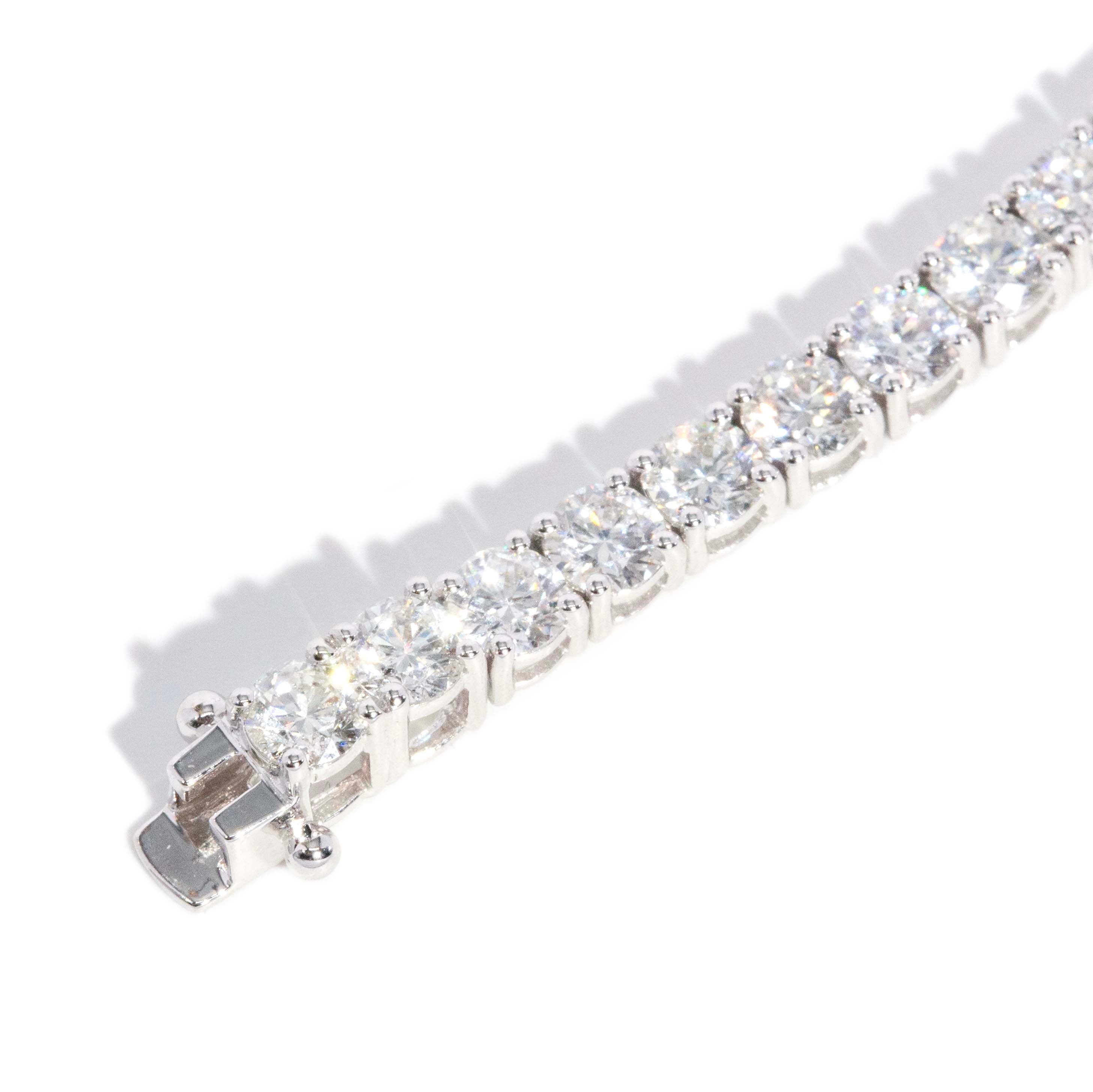 Kassia Contemporary 10.20ct Brilliant Diamond Tennis Bracelet 18ct White Gold Bracelets/Bangles Imperial Jewellery 