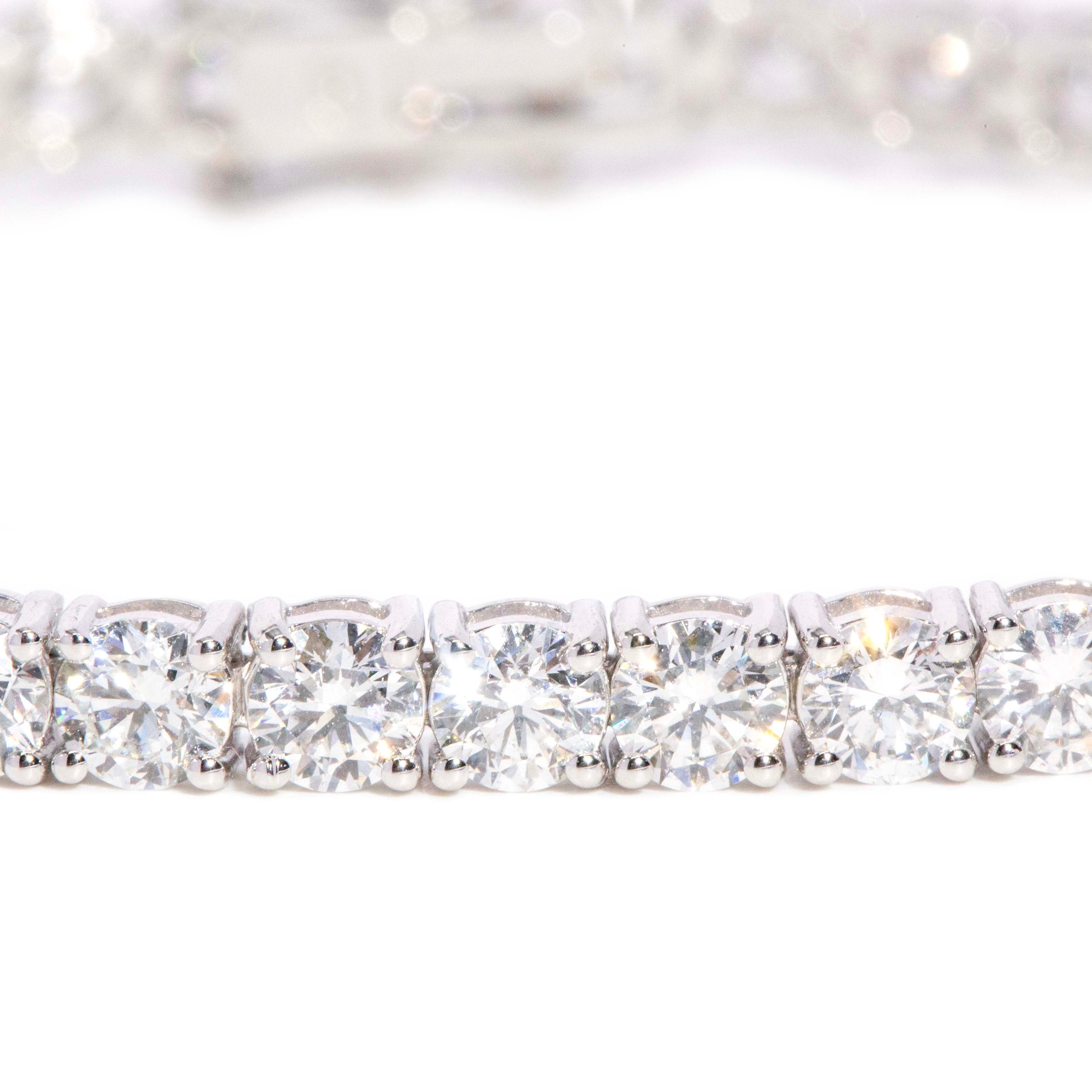 Kassia Contemporary 10.20ct Brilliant Diamond Tennis Bracelet 18ct White Gold Bracelets/Bangles Imperial Jewellery 