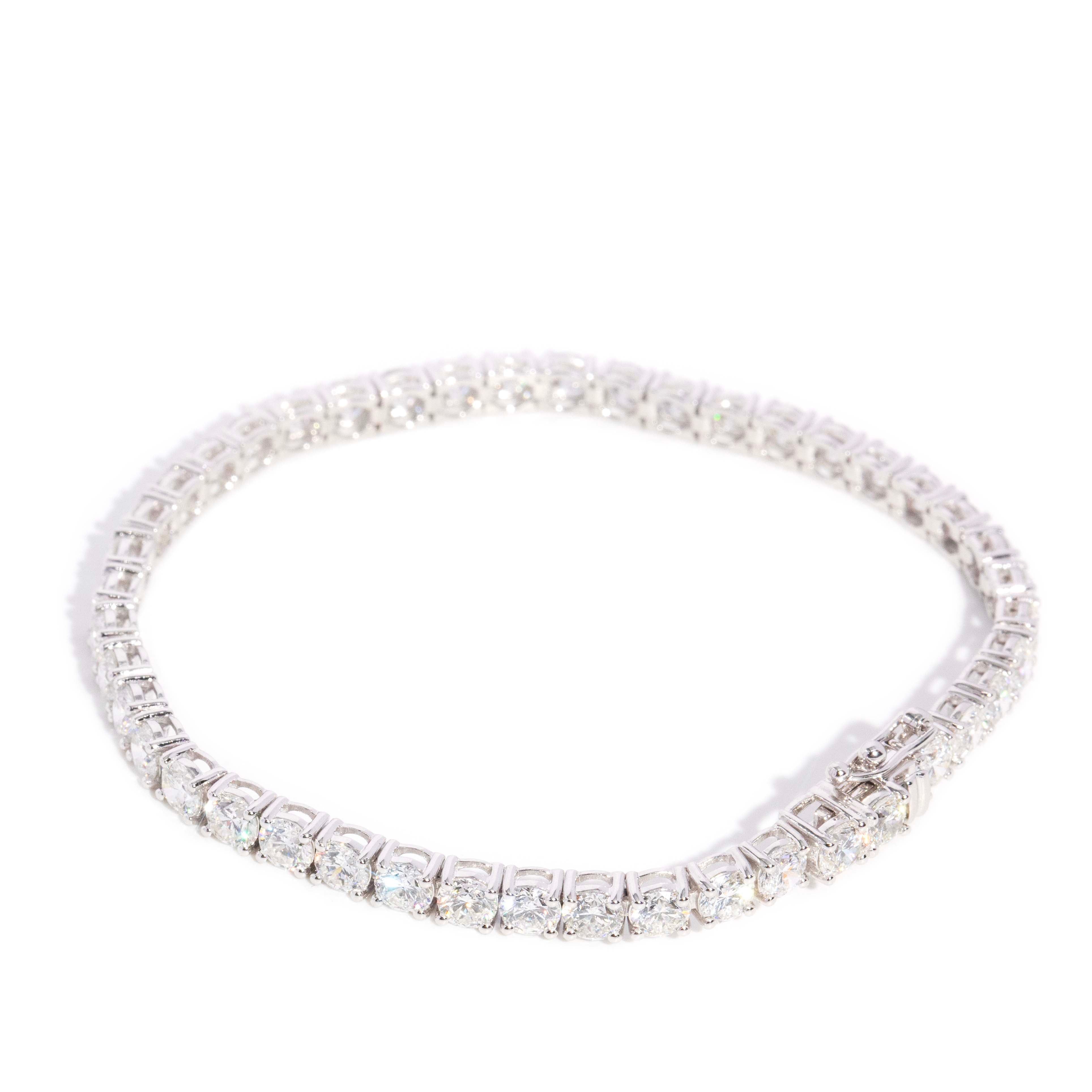Kassia Contemporary 10.20ct Brilliant Diamond Tennis Bracelet 18ct White Gold Bracelets/Bangles Imperial Jewellery 