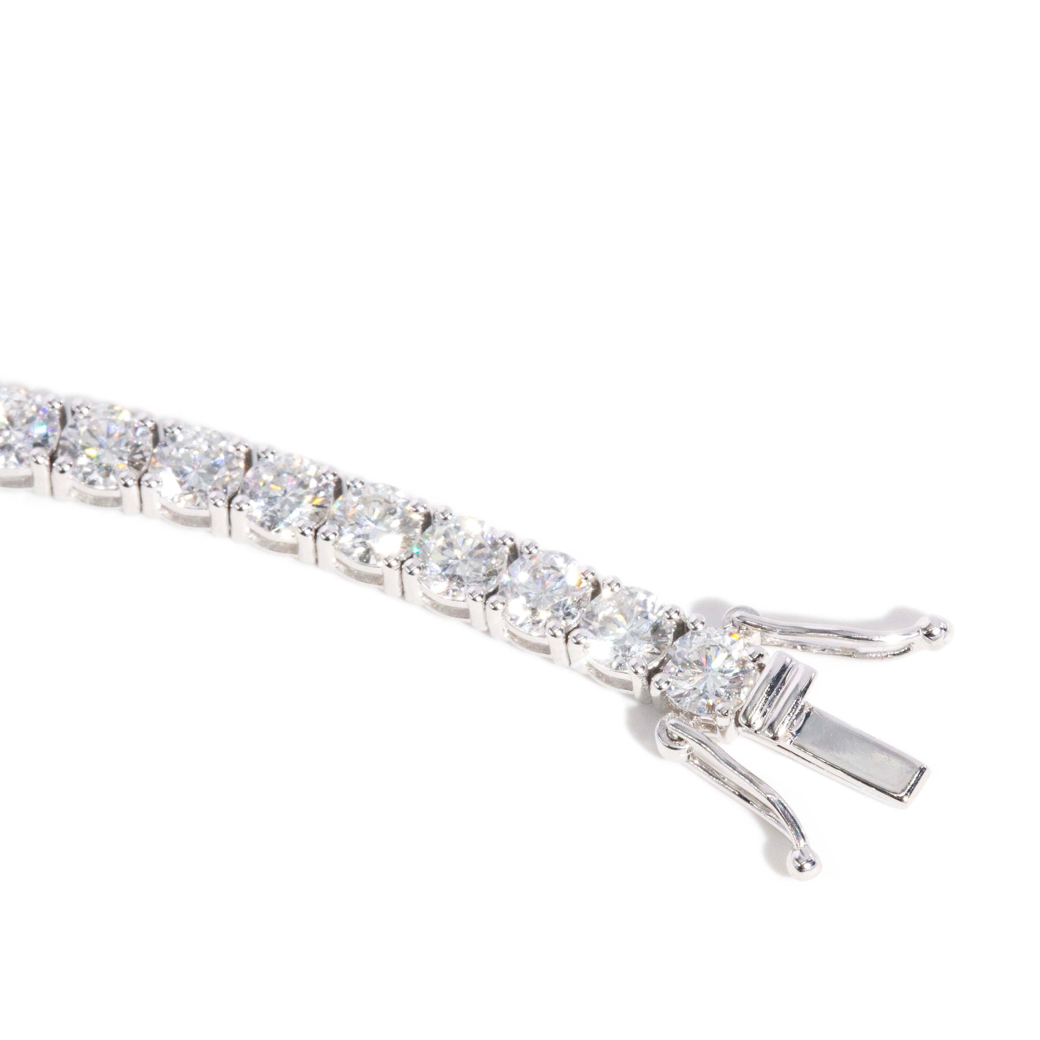 Kassia Contemporary 10.20ct Brilliant Diamond Tennis Bracelet 18ct White Gold Bracelets/Bangles Imperial Jewellery 