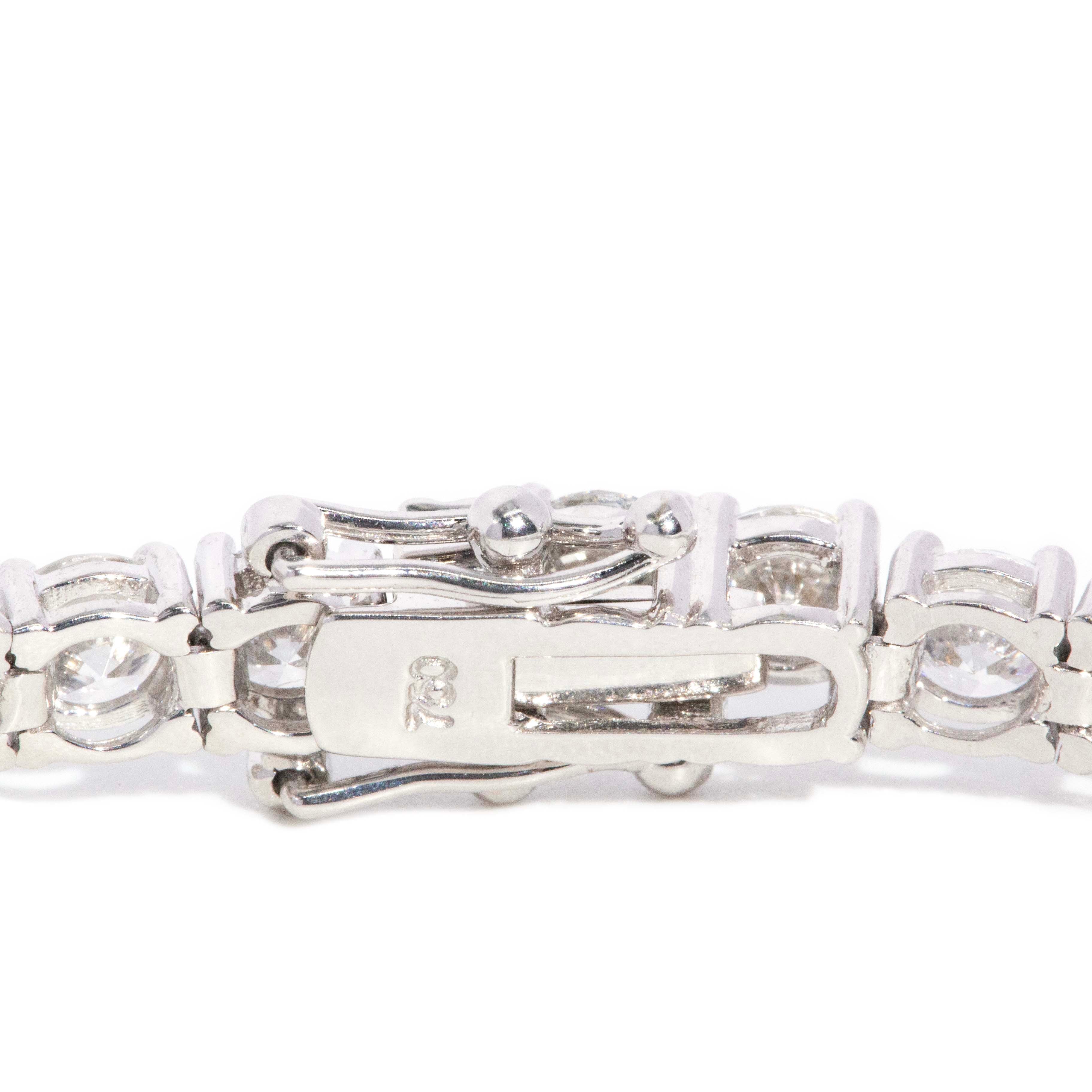 Kassia Contemporary 10.20ct Brilliant Diamond Tennis Bracelet 18ct White Gold Bracelets/Bangles Imperial Jewellery 