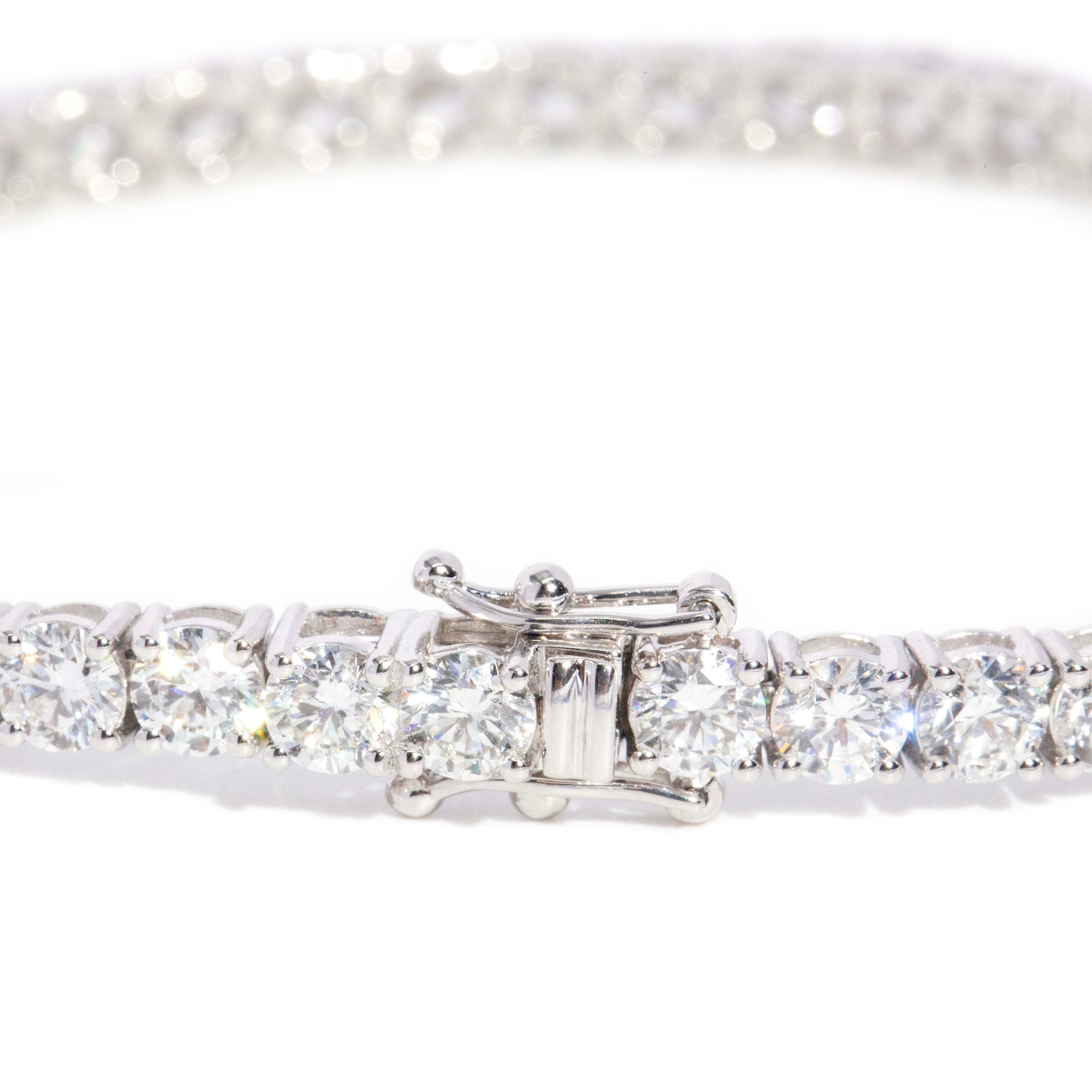 Kassia Contemporary 10.20ct Brilliant Diamond Tennis Bracelet 18ct White Gold Bracelets/Bangles Imperial Jewellery 
