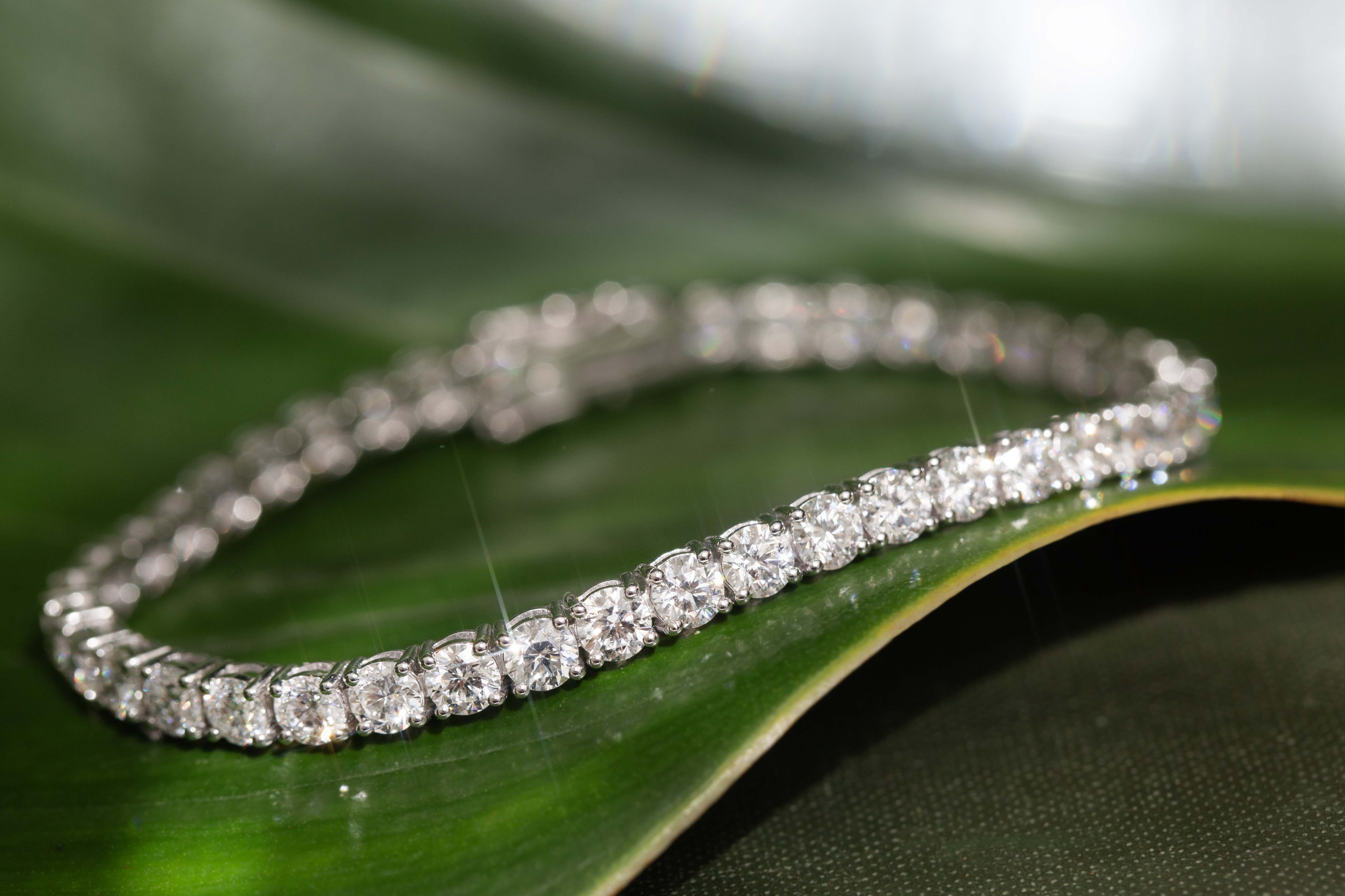 Kassia Diamond Tennis Bracelet 18K White Gold TDW 10.20ct Bracelets/Bangles Imperial Jewellery 