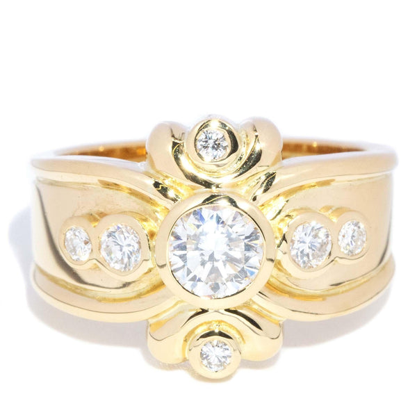 Vintage Circa 1990s Diamond Cluster Ring 18 Carat Gold