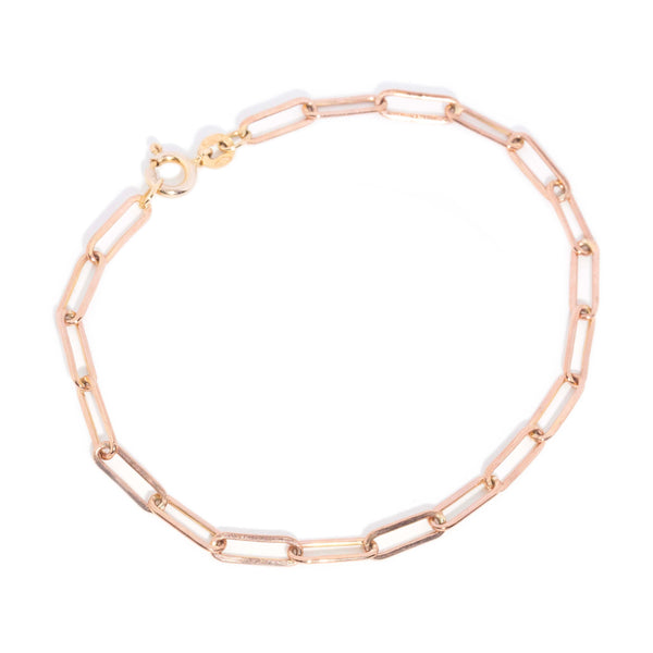 Kinsley Paperclip Link Bracelet 9ct Rose Gold Bracelets/Bangles Imperial Jewellery 