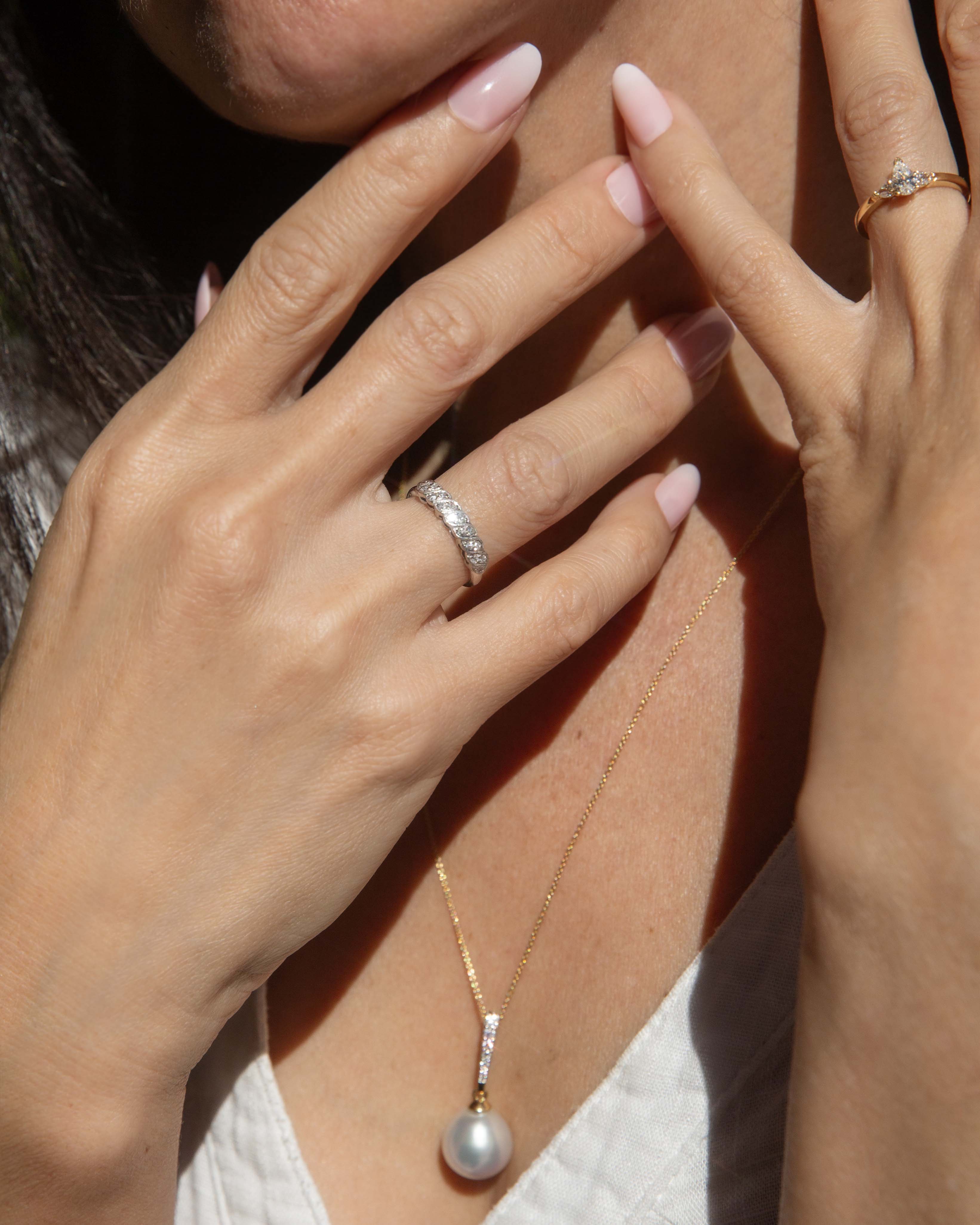 Leanna Diamond Half Eternity Ring 18K White Gold Rings Imperial Jewellery 