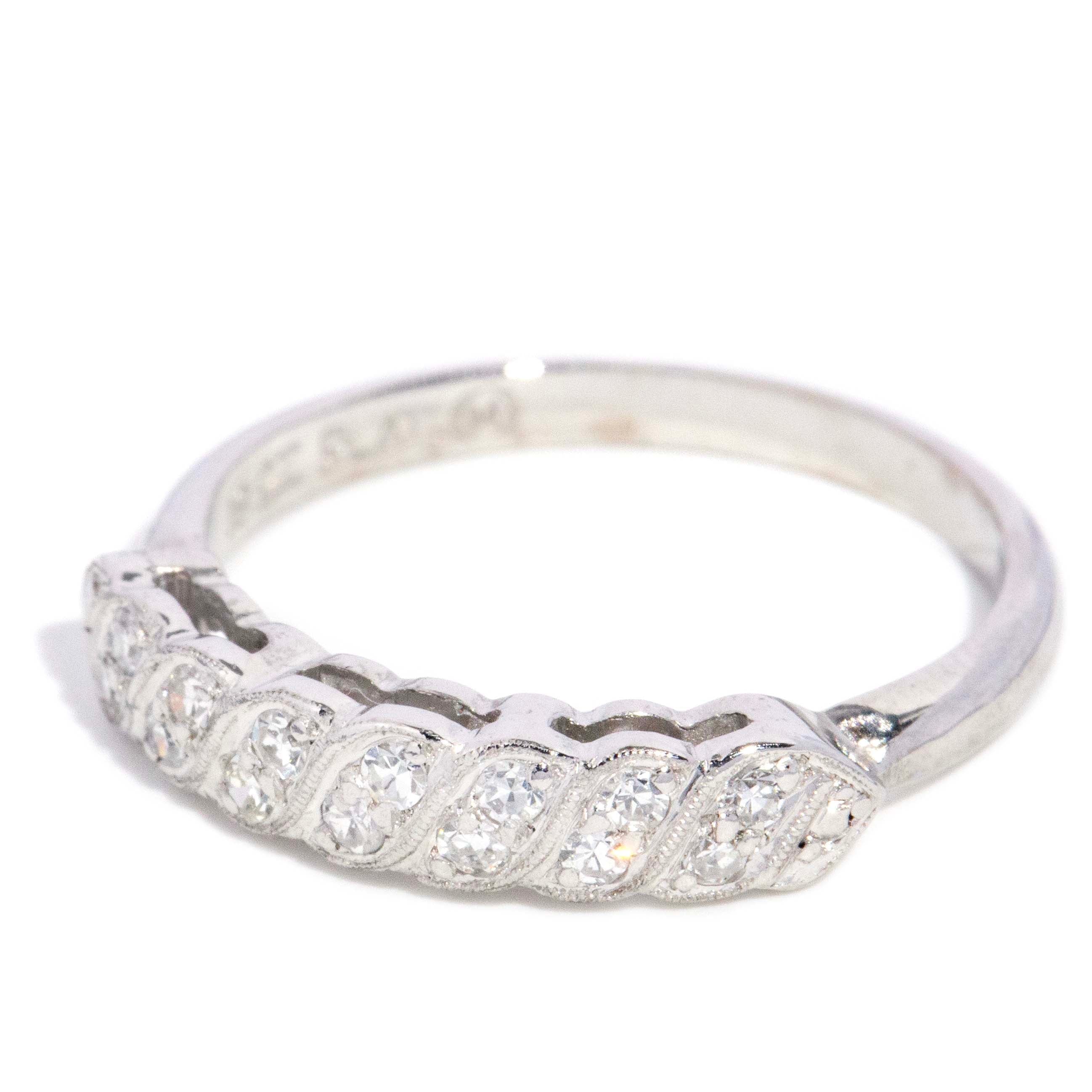 Leanna Diamond Half Eternity Ring 18K White Gold Rings Imperial Jewellery 