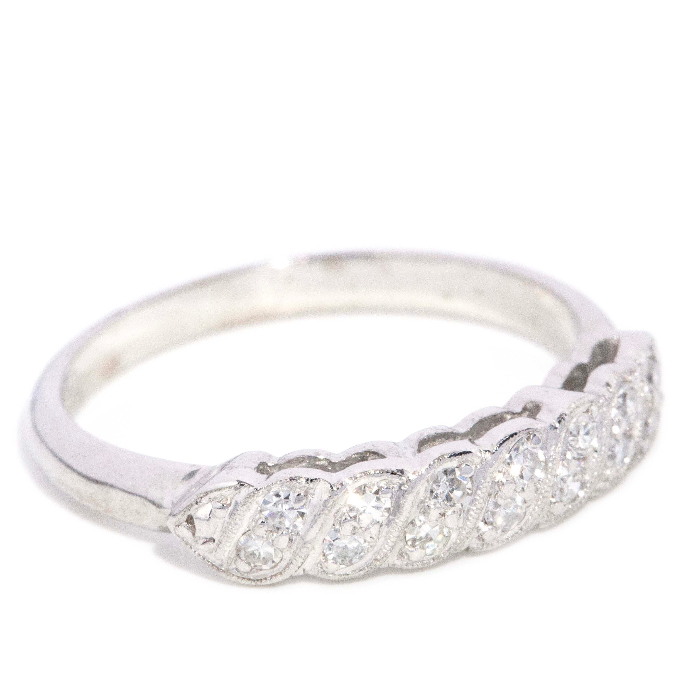 Leanna Diamond Half Eternity Ring 18K White Gold Rings Imperial Jewellery 