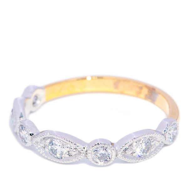 Leonie Diamond Milgrain Eternity Ring 18K Two Tone Gold