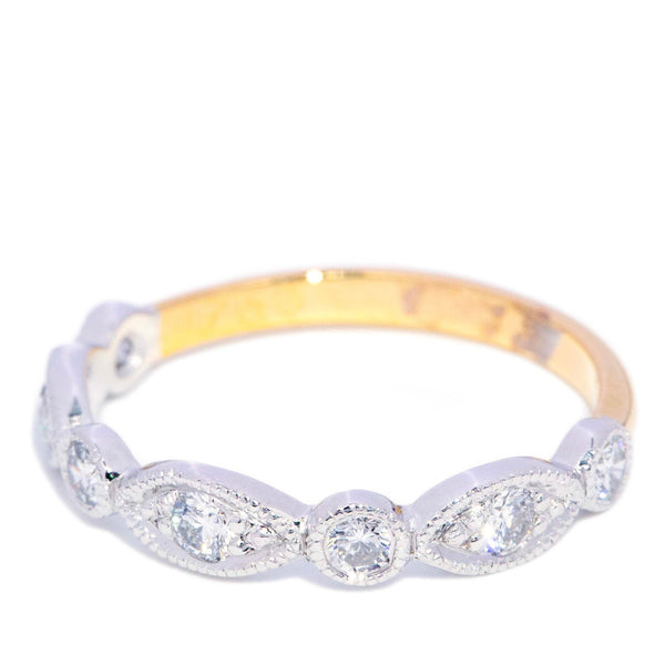 Leonie Diamond Milgrain Eternity Ring 18K Two Tone Gold Rings Anthology Jewellers 