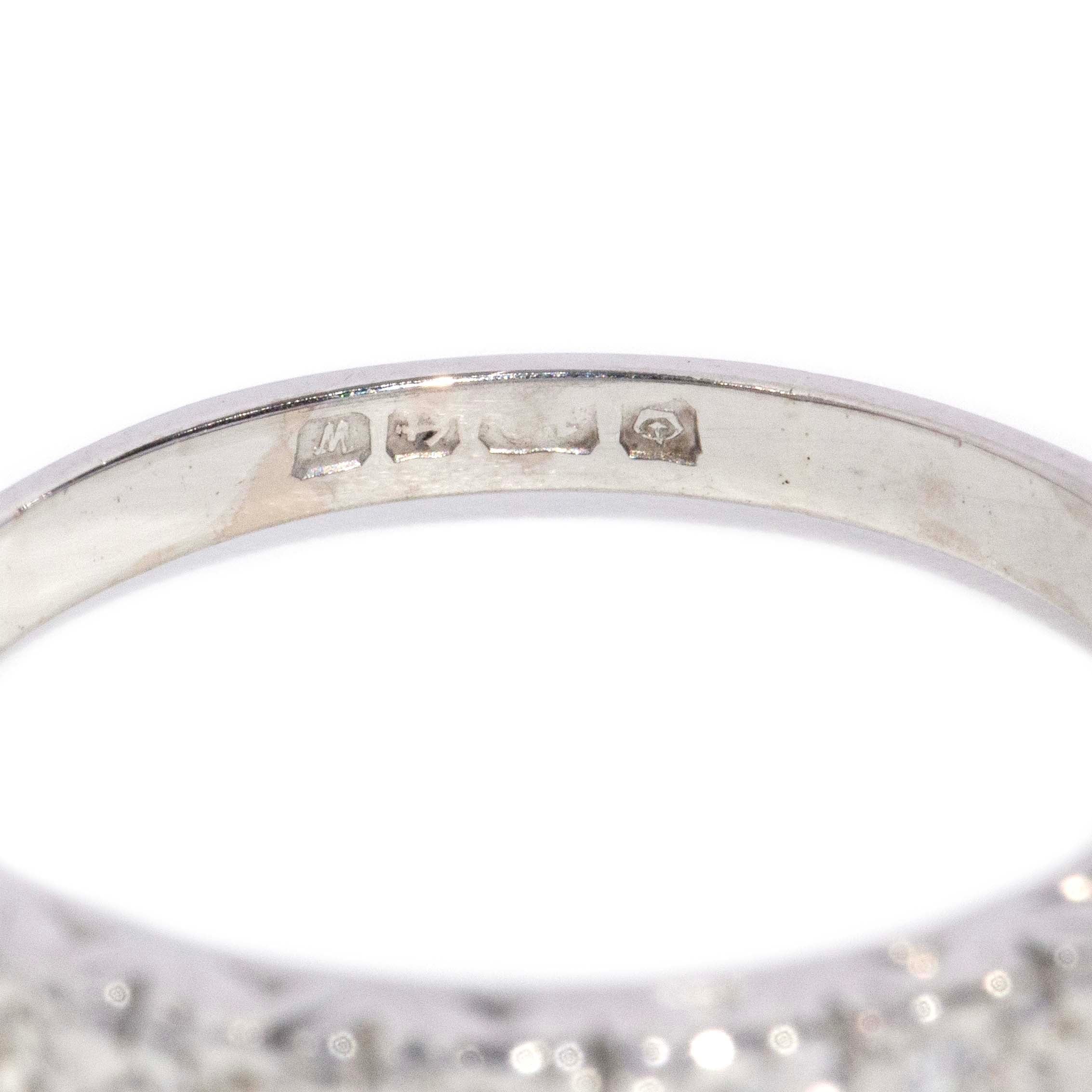 Lilibet Vintage Circa 1990s Star Set Diamond Eternity Band 18ct White Gold Rings Imperial Jewellery 