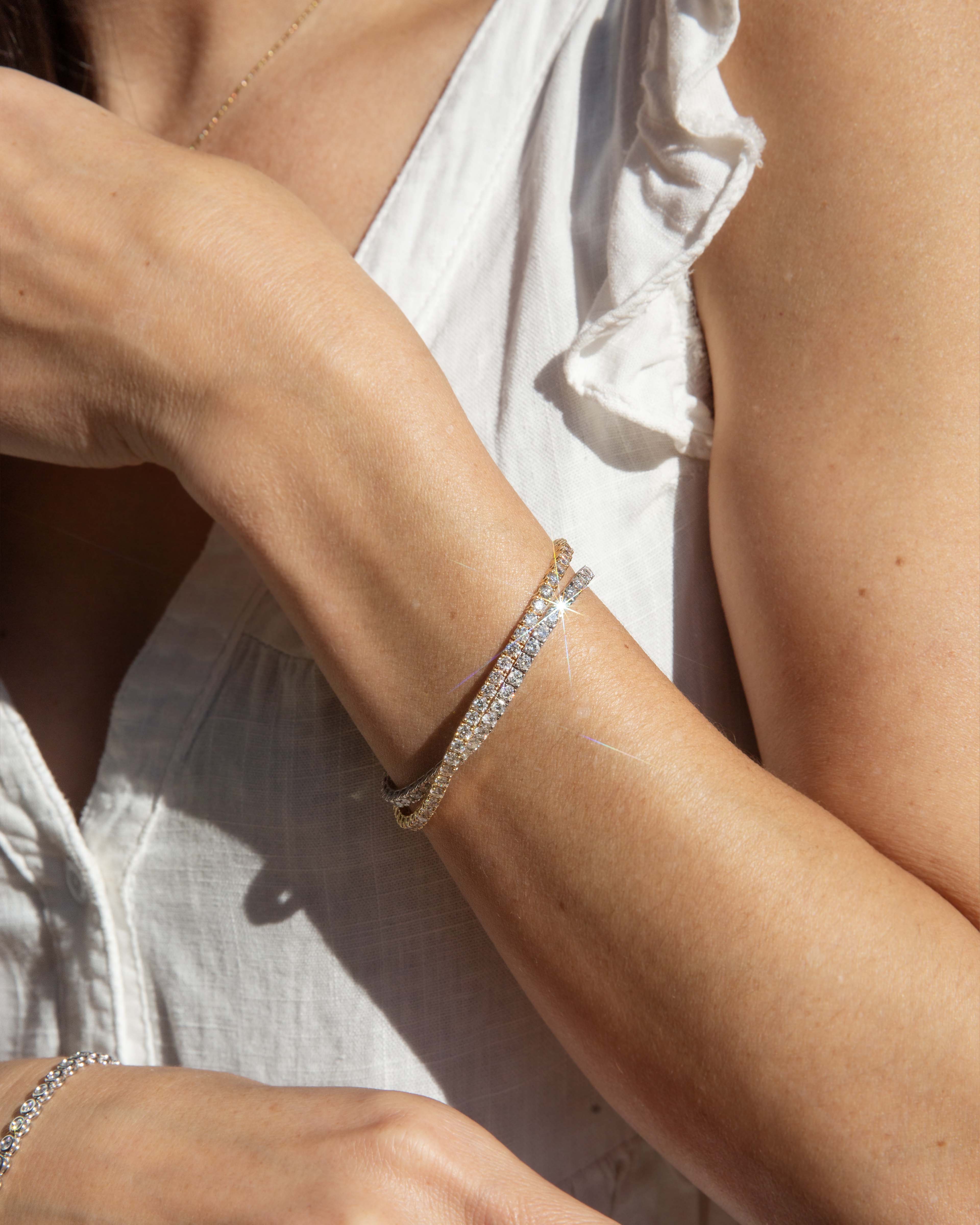 Livia Contemporary 4.40 Carat Diamond Tennis Link Bracelet 18ct White Gold Bracelets/Bangles Imperial Jewellery 