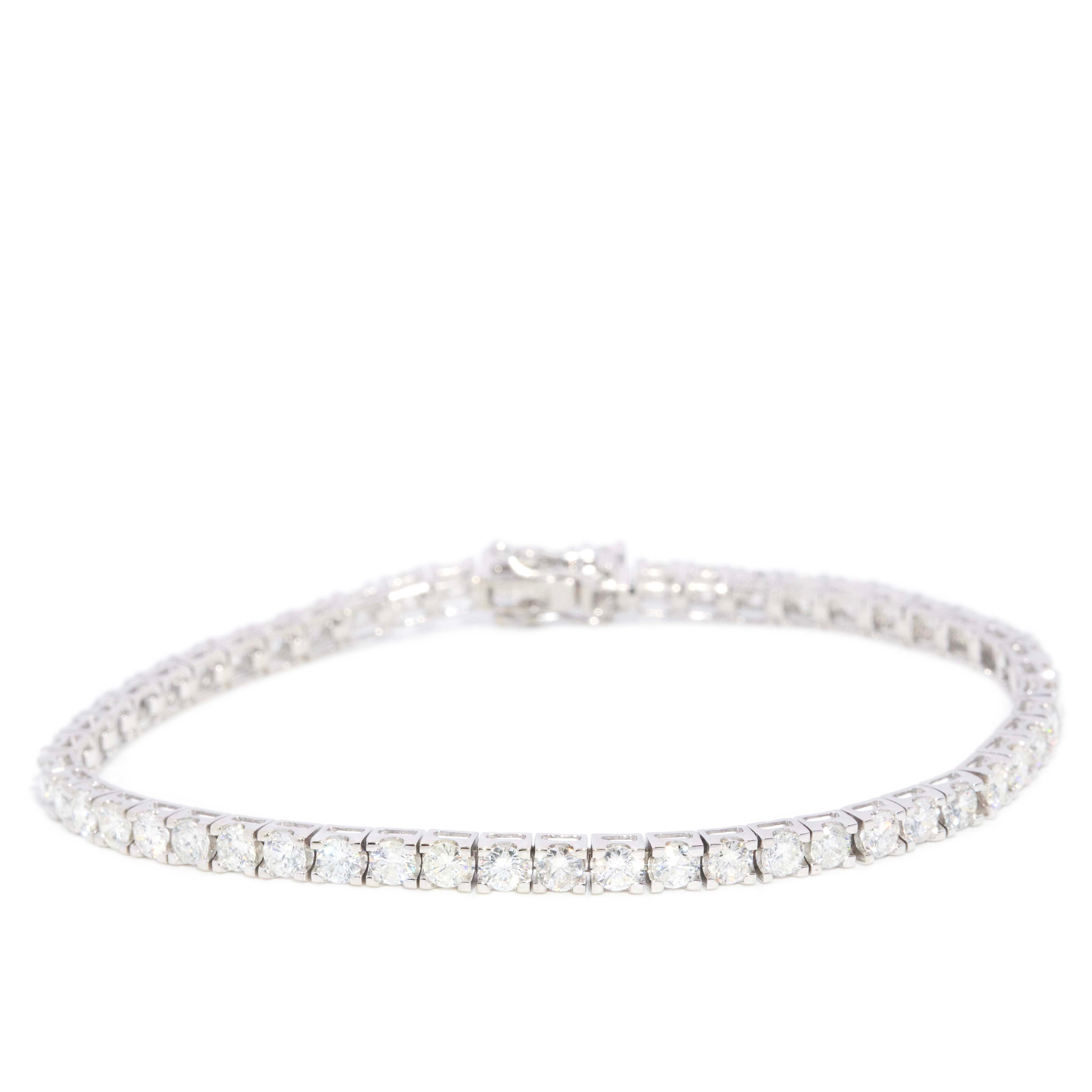 Livia Contemporary 4.40 Carat Diamond Tennis Link Bracelet 18ct White Gold Bracelets/Bangles Imperial Jewellery 