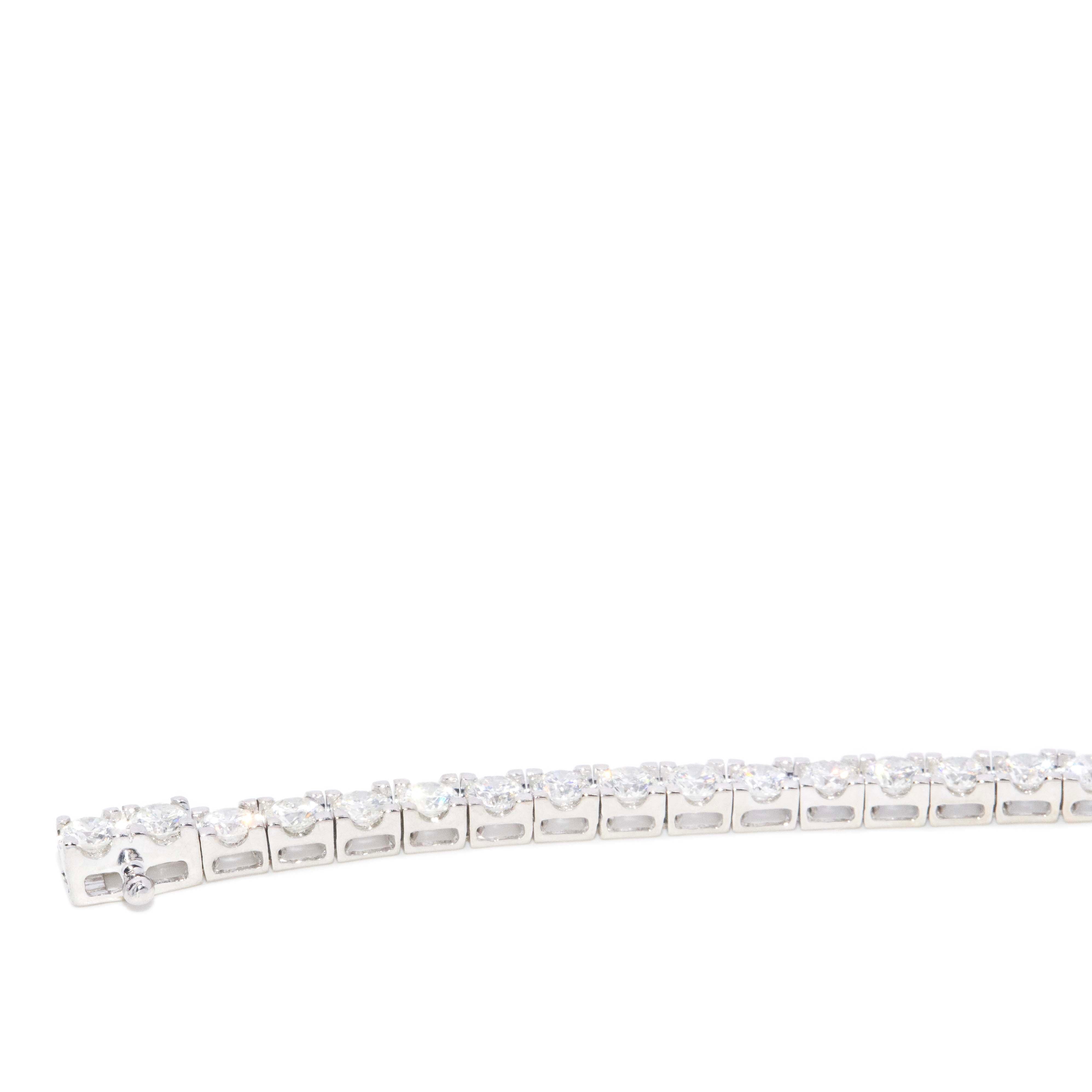 Livia Contemporary 4.40 Carat Diamond Tennis Link Bracelet 18ct White Gold Bracelets/Bangles Imperial Jewellery 