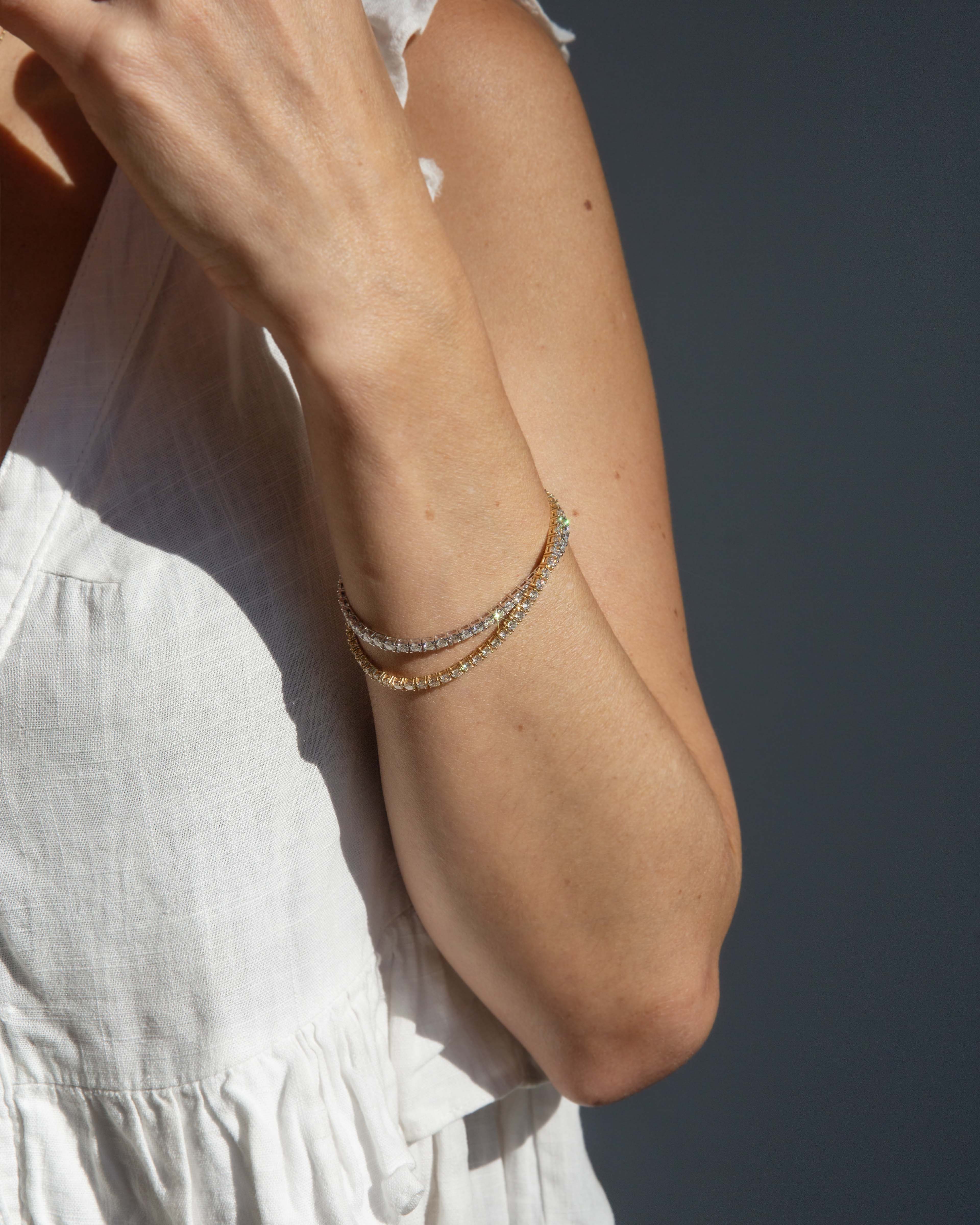 Livia Contemporary 4.40 Carat Diamond Tennis Link Bracelet 18ct White Gold Bracelets/Bangles Imperial Jewellery 