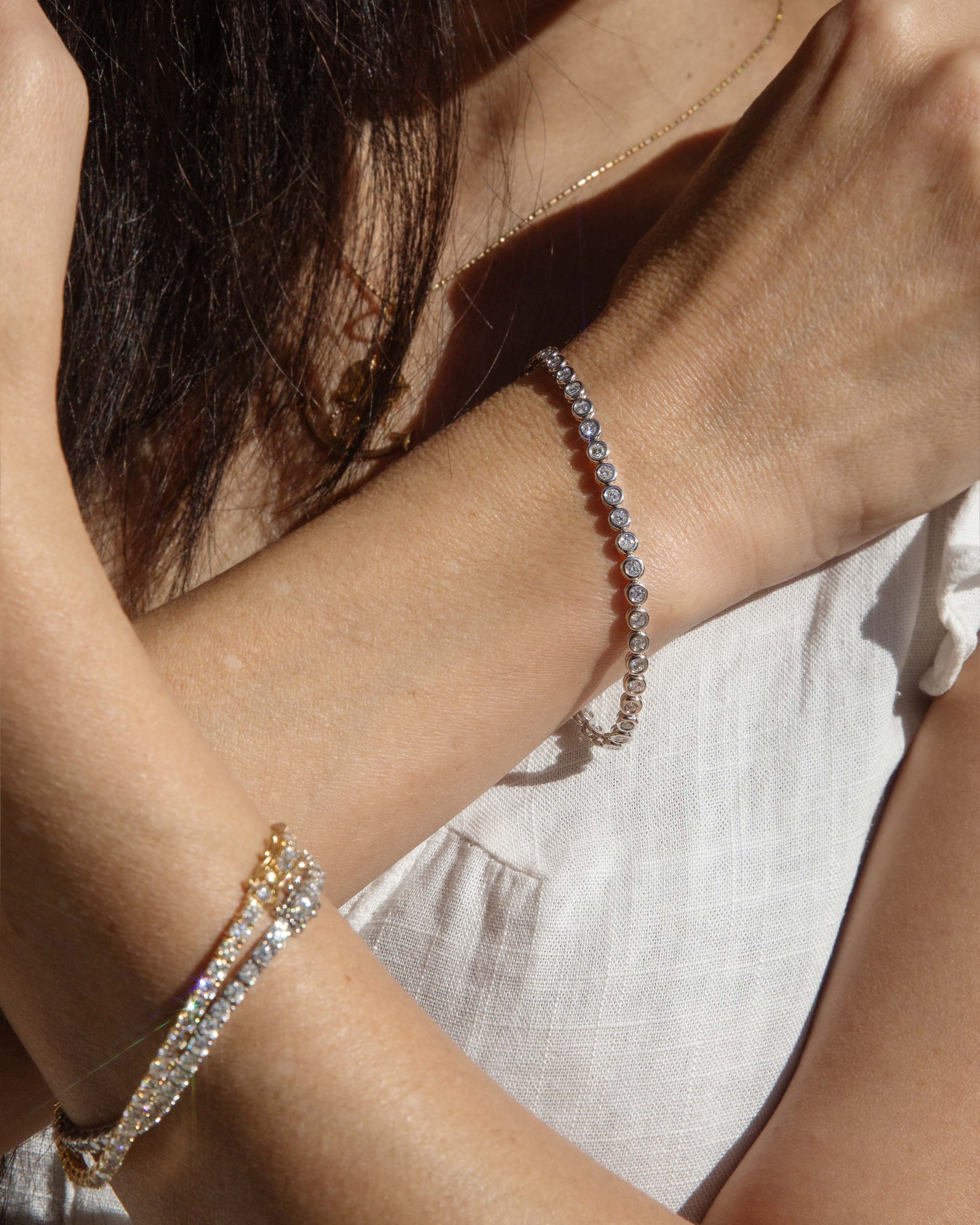 Livia Contemporary 4.40 Carat Diamond Tennis Link Bracelet 18ct White Gold Bracelets/Bangles Imperial Jewellery 