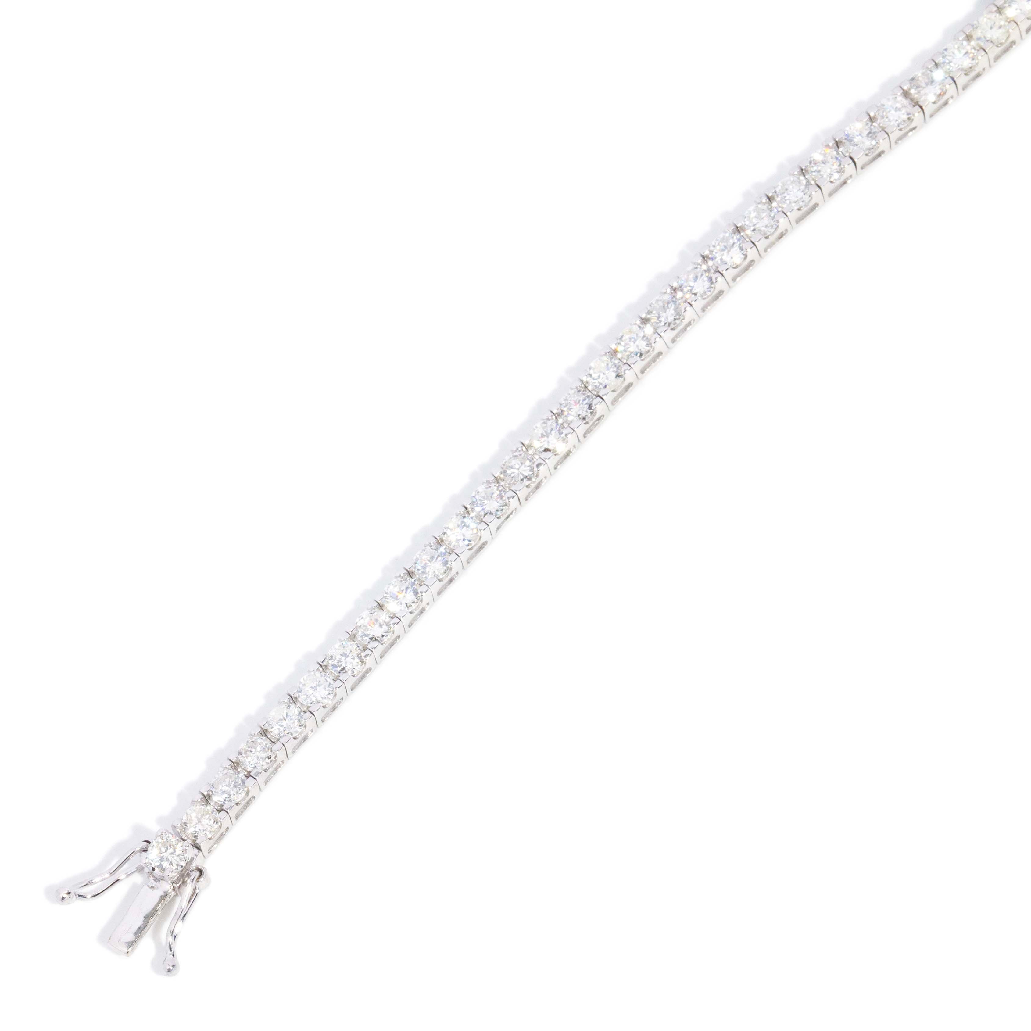 Livia Contemporary 4.40 Carat Diamond Tennis Link Bracelet 18ct White Gold Bracelets/Bangles Imperial Jewellery 