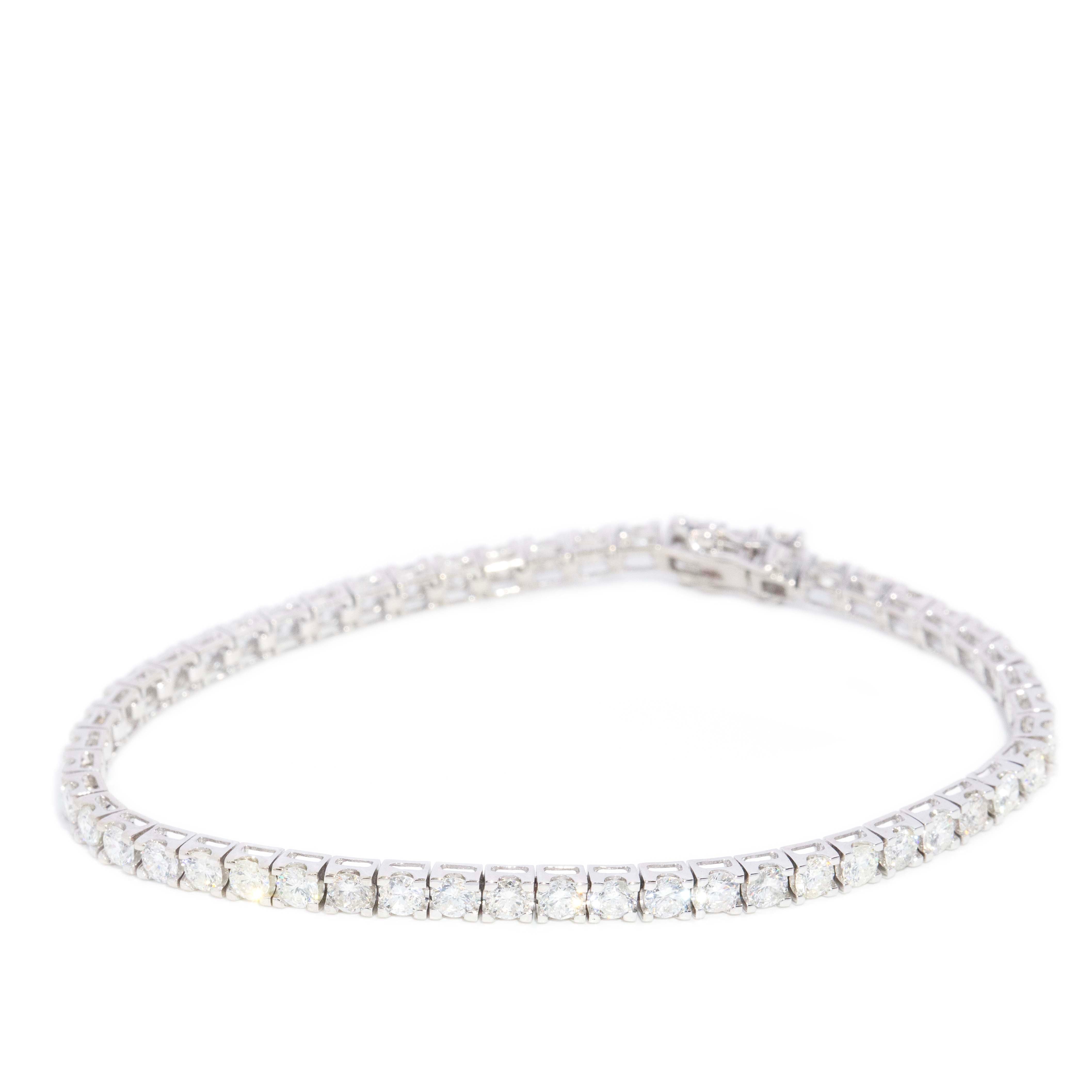 Livia Contemporary 4.40 Carat Diamond Tennis Link Bracelet 18ct White Gold Bracelets/Bangles Imperial Jewellery 