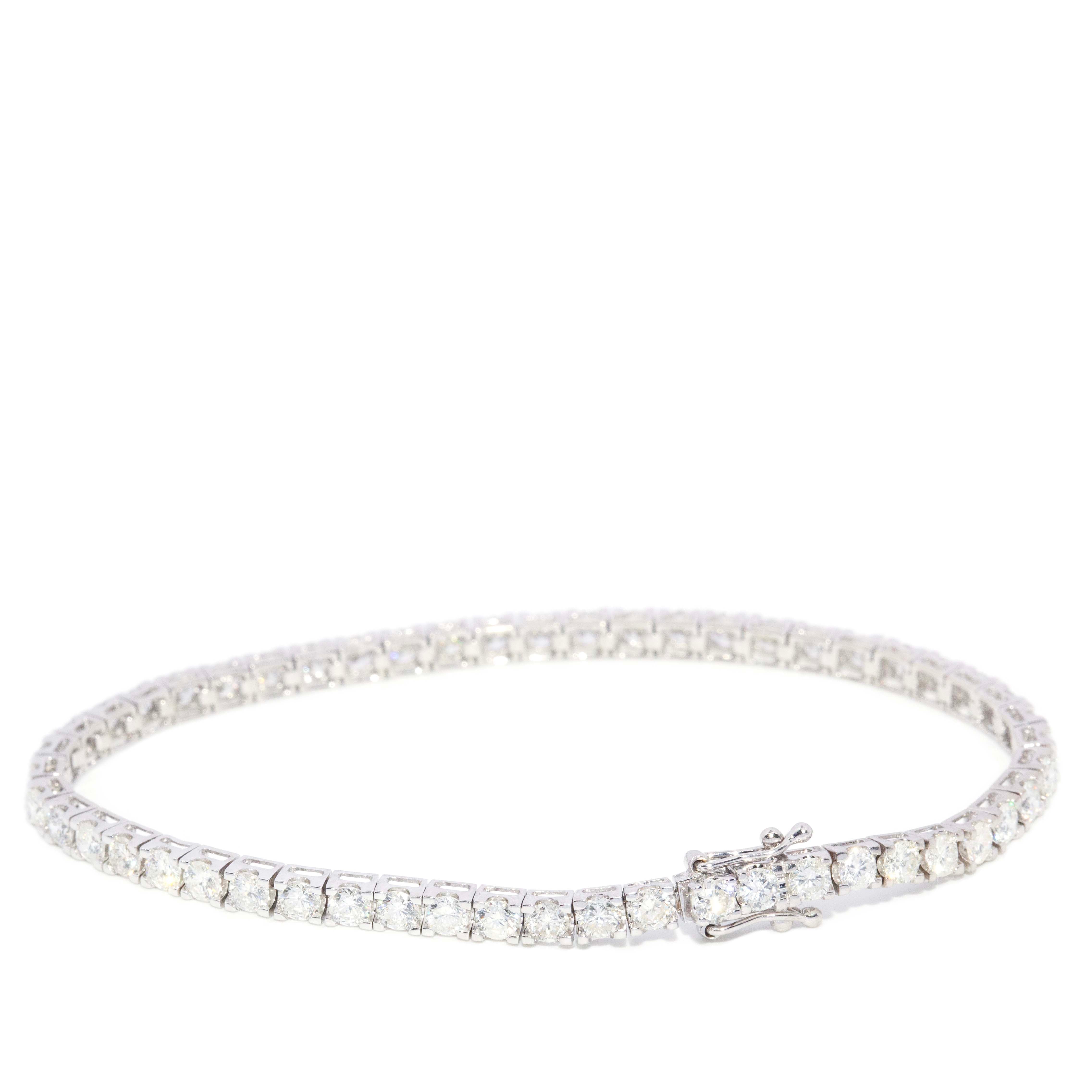 Livia Contemporary 4.40 Carat Diamond Tennis Link Bracelet 18ct White Gold Bracelets/Bangles Imperial Jewellery 