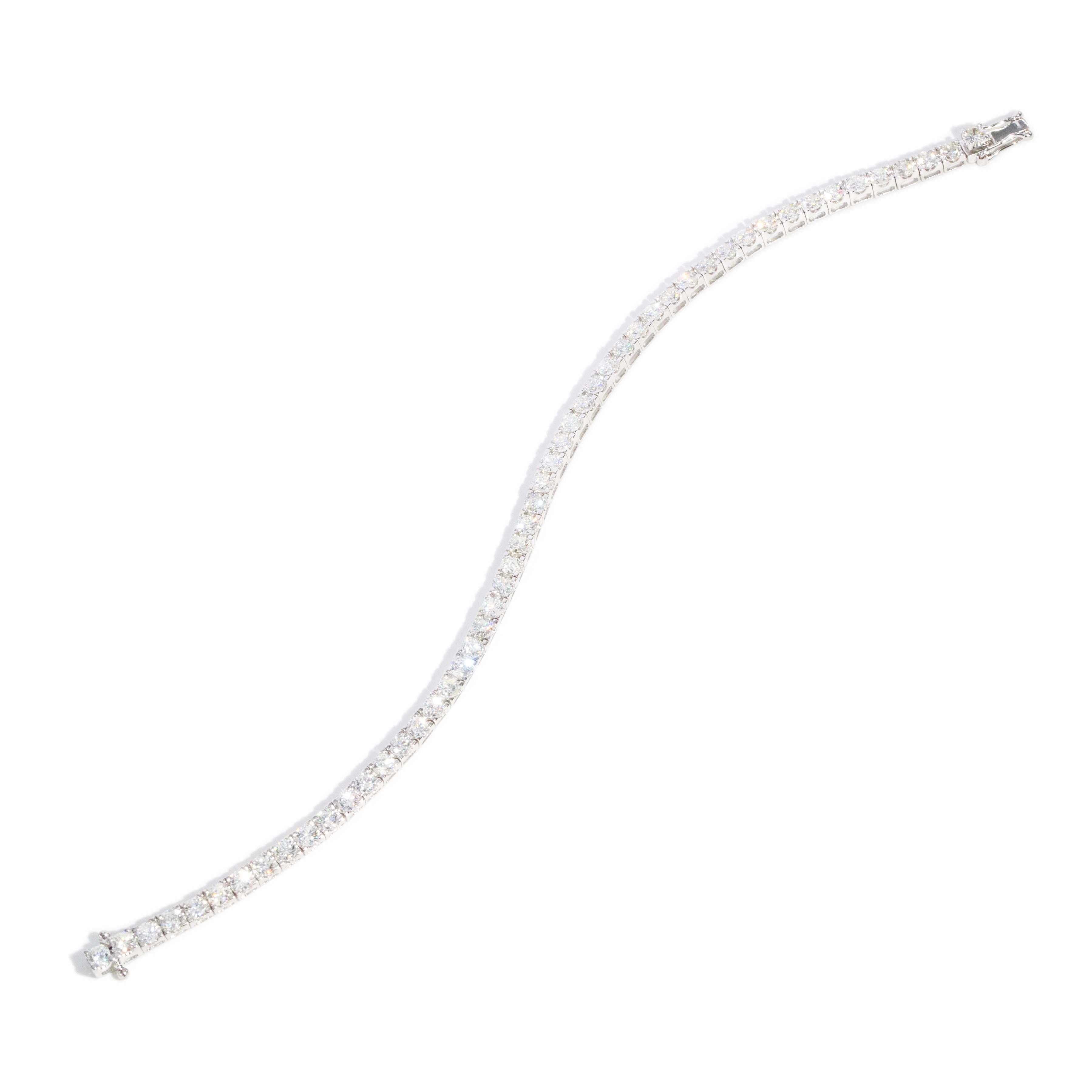 Livia Contemporary 4.40 Carat Diamond Tennis Link Bracelet 18ct White Gold Bracelets/Bangles Imperial Jewellery 