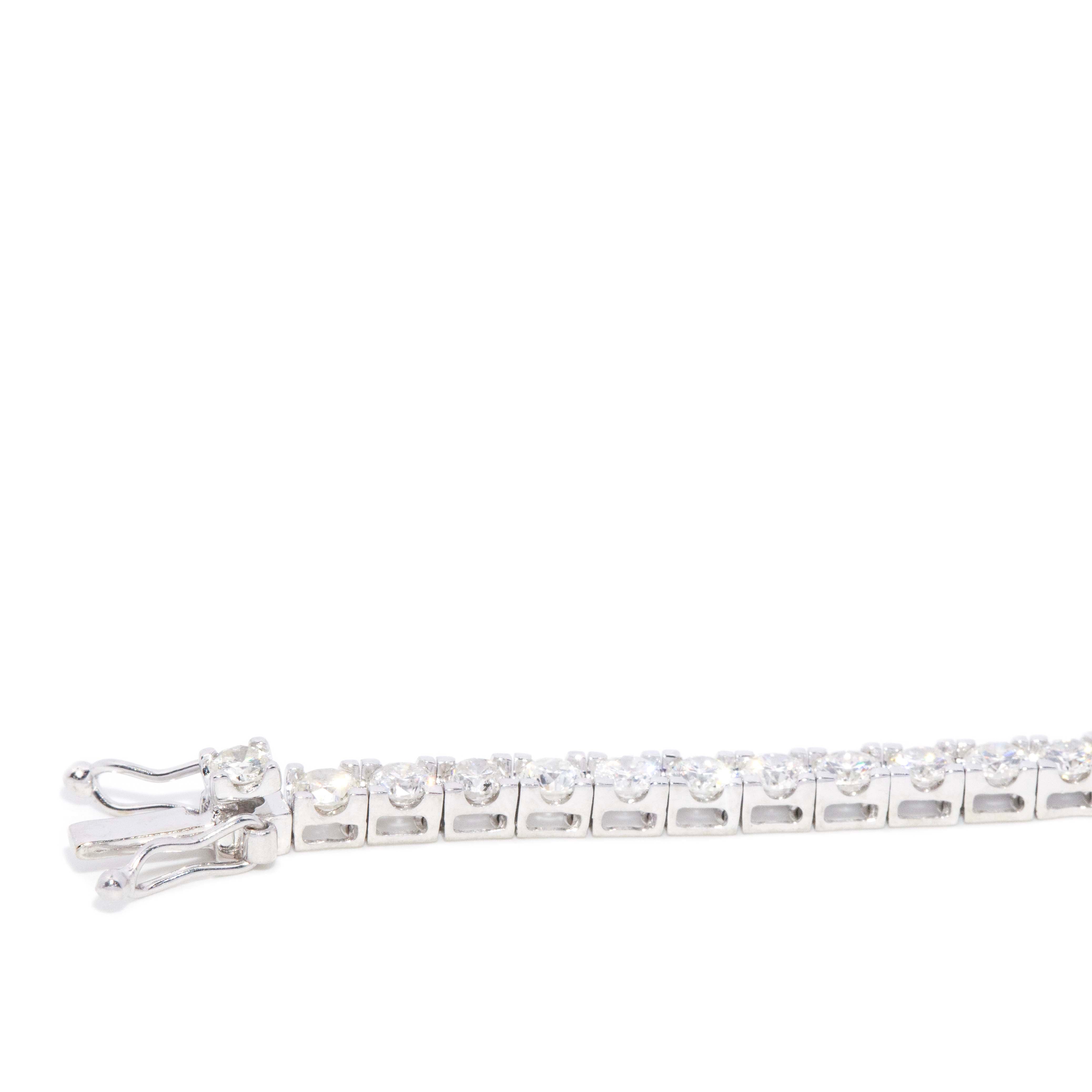 Livia Contemporary 4.40 Carat Diamond Tennis Link Bracelet 18ct White Gold Bracelets/Bangles Imperial Jewellery 