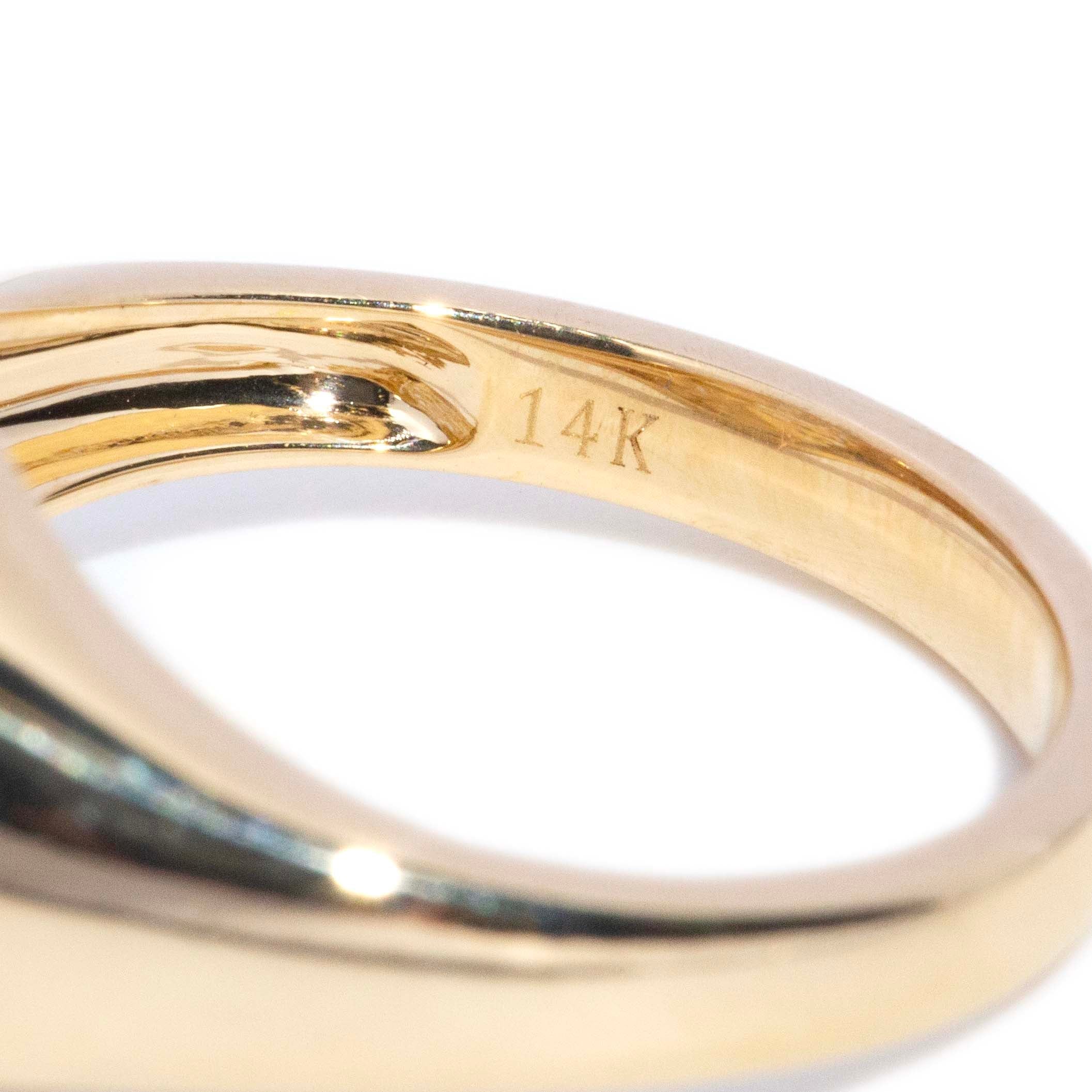 Lori Diamond Openwork Flared Signet Ring 14K Yellow Gold Rings Imperial Jewellery 