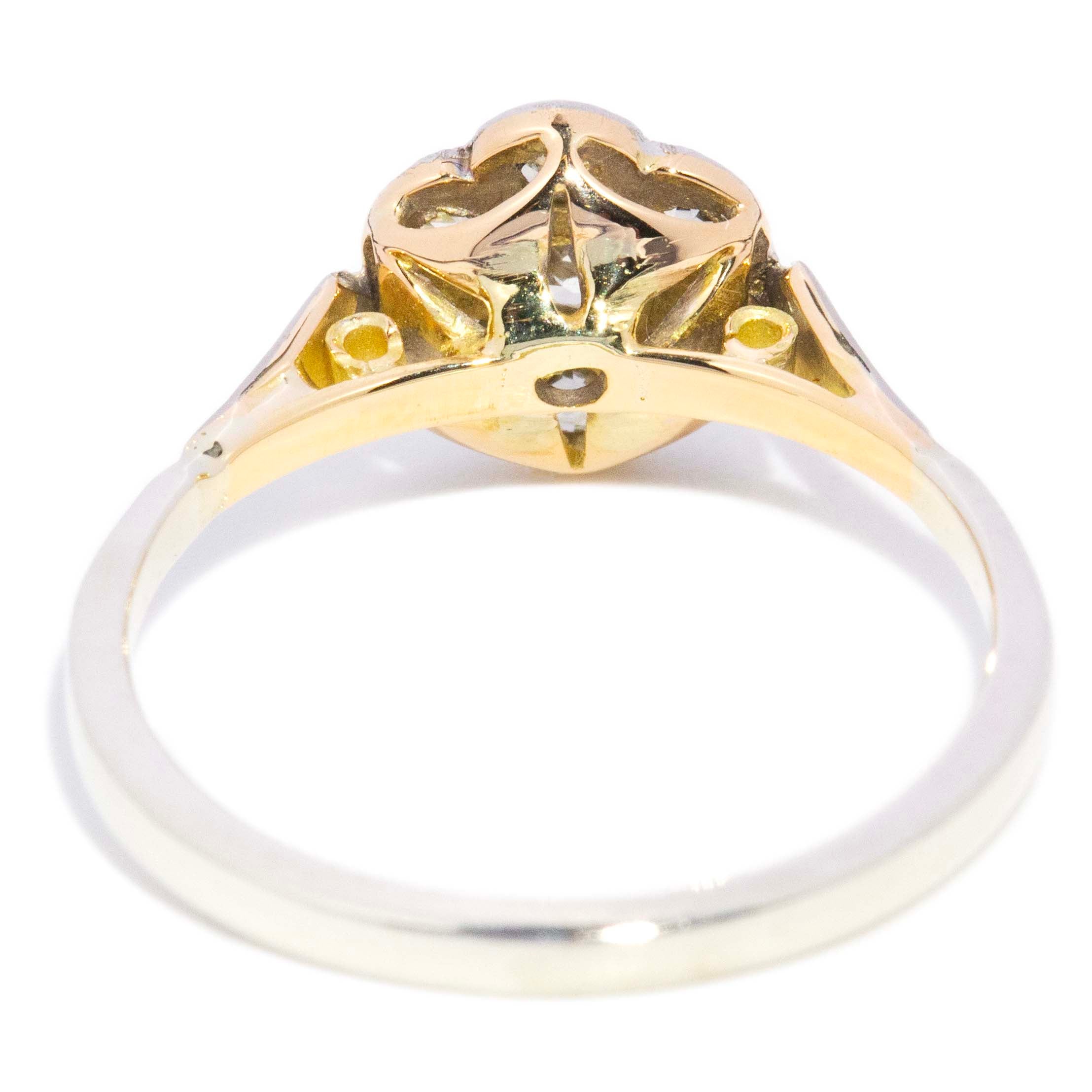 Lottie 1940s Old Cut Diamond Cluster Ring 9K White Gold