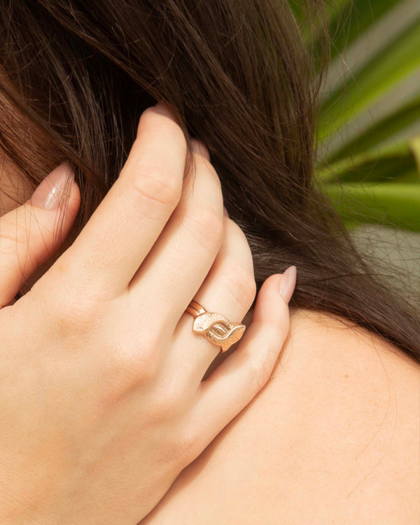 Lucius 1940s Double Snake Ring 9ct Rose Gold Rings Imperial Jewellery 