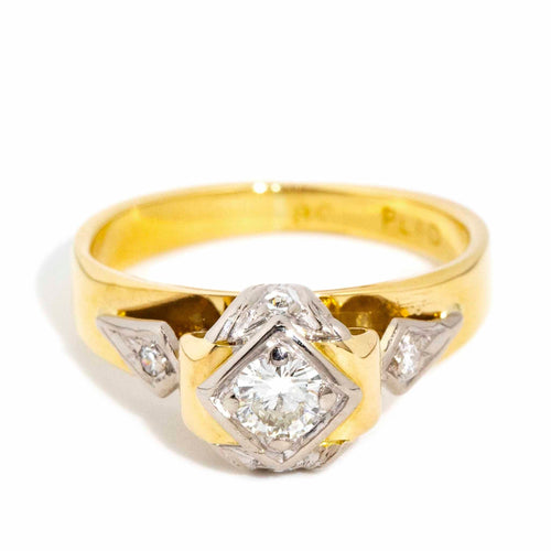 Lulla 1960s Diamond Ring 18K Yellow Gold & Platinum