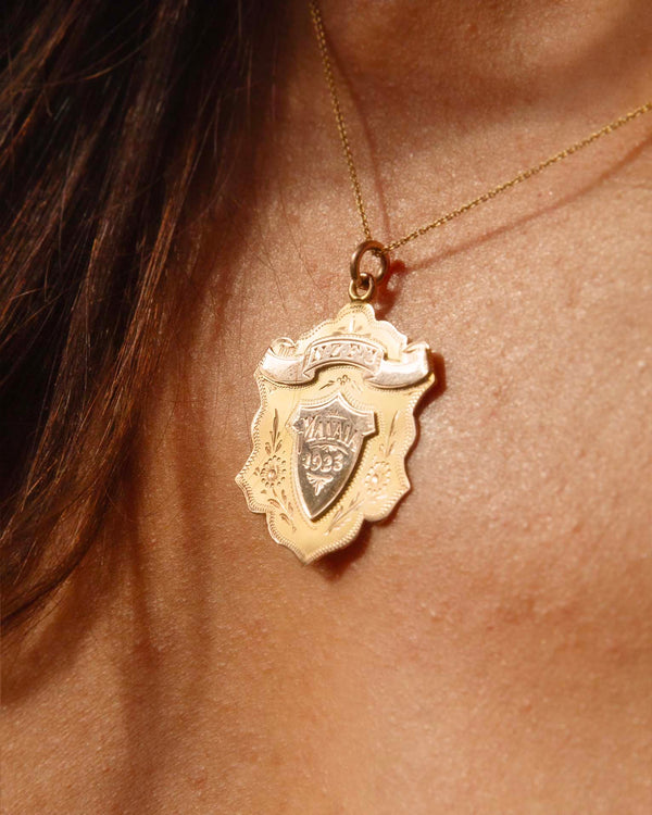 Manaia 1923 Award Pendant 9ct Two Tone Gold Pendants/Necklaces Imperial Jewellery 