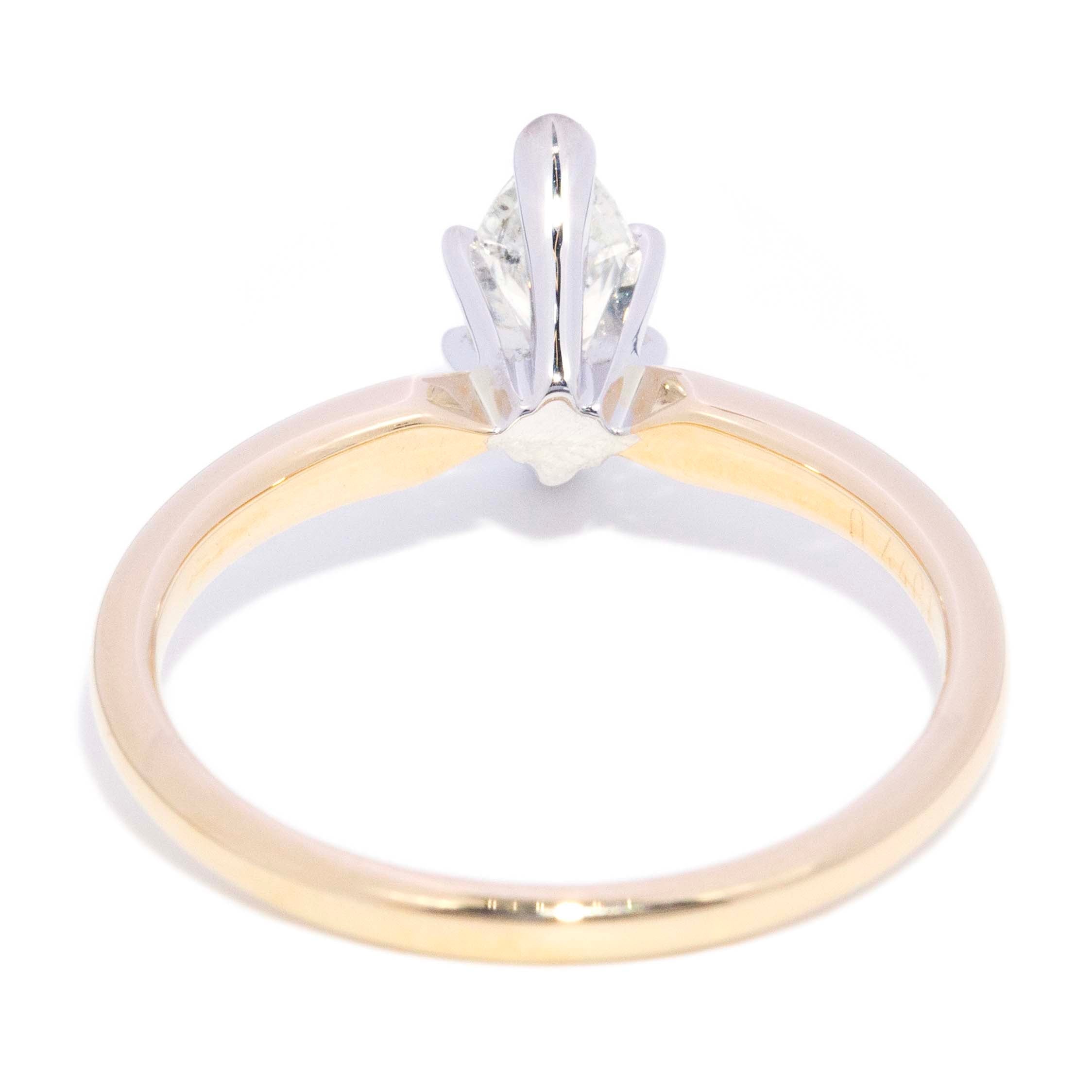 Marnie Marquise Cut Diamond Solitaire Ring 14K Two Tone Gold Rings Anthology Jewellers 