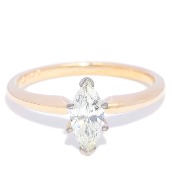 Marnie Marquise Cut Diamond Solitaire Ring 14K Two Tone Gold Rings Anthology Jewellers 
