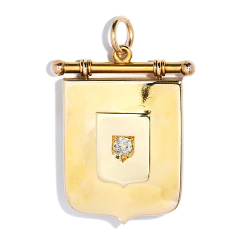 Marshall Antique Old Mine Cut Diamond Locket 15K Yellow Gold