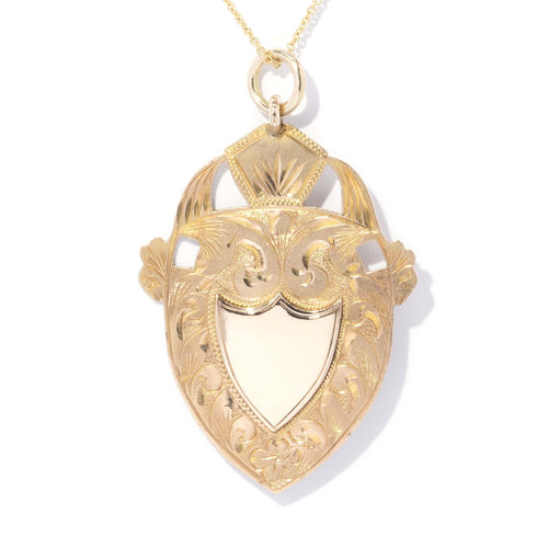 Mason 1930s Medallion Shield Award Pendant 9K Yellow Gold